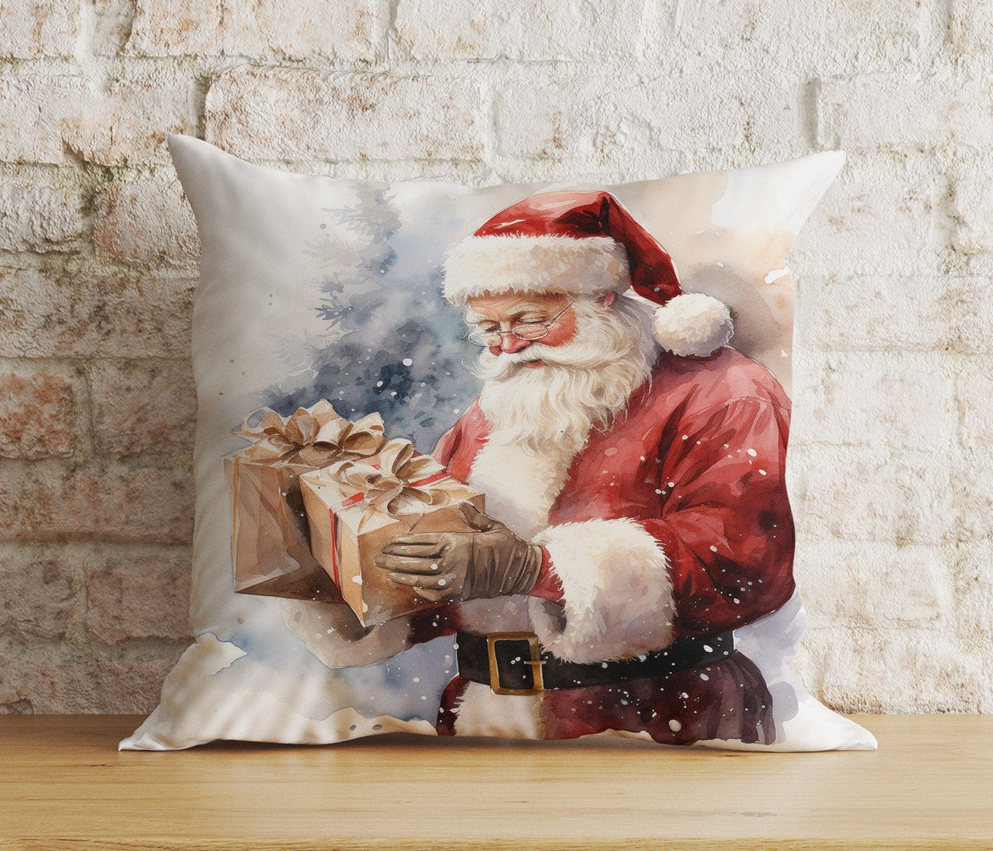 Onay 5 / 12 x 12 inch (30 x 30 cm) Double Side Christmas Santa & Kids Snowman Reindeer Print Cushion Covers