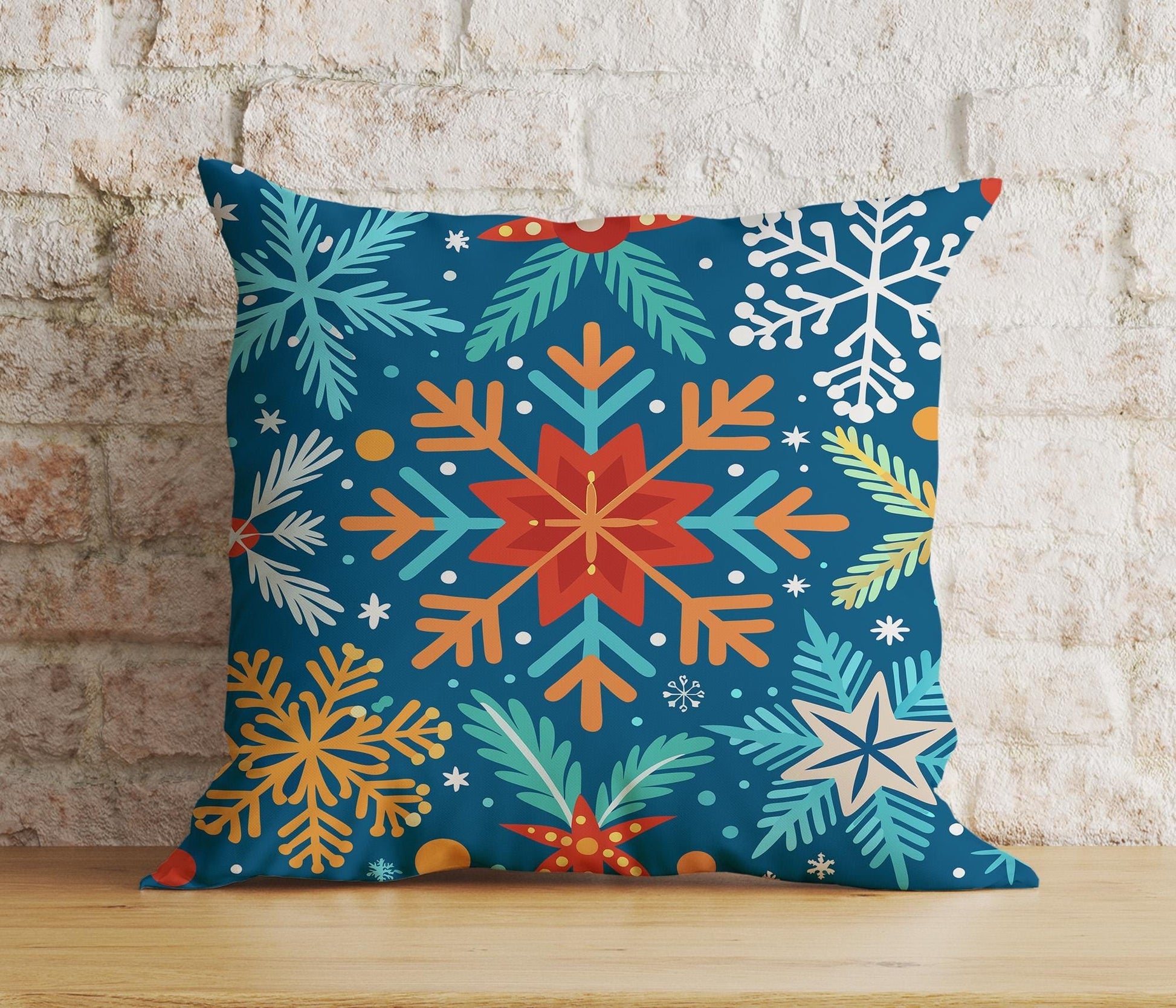 Onay 4 / 12 x 12 inch (30 x 30 cm) Double Side Christmas Snowflake Pattern New Years Cushion Covers