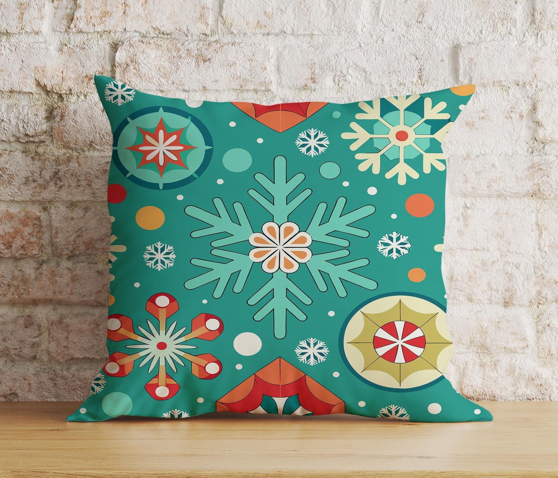 Onay 3 / 12 x 12 inch (30 x 30 cm) Double Side Christmas Snowflake Pattern New Years Cushion Covers