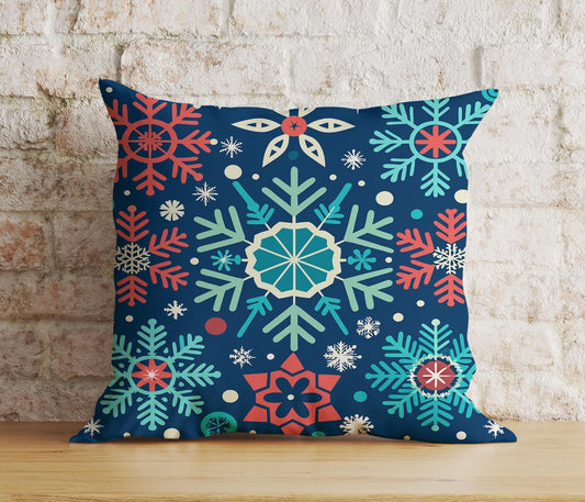 Onay 2 / 12 x 12 inch (30 x 30 cm) Double Side Christmas Snowflake Pattern New Years Cushion Covers