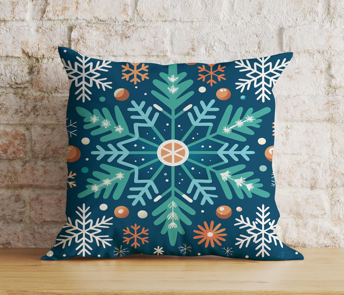 Onay 1 / 12 x 12 inch (30 x 30 cm) Double Side Christmas Snowflake Pattern New Years Cushion Covers