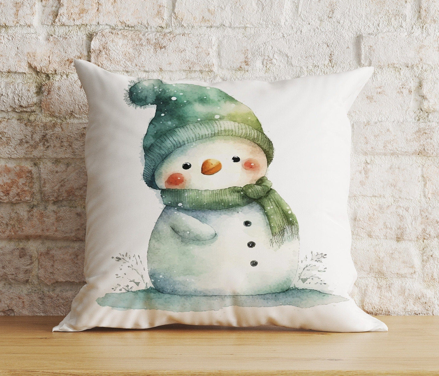 Onay 6 / 12 x 12 inch (30 x 30 cm) Double Side Christmas Snowman Festive Top Hat Winter Decor Cushion Cover