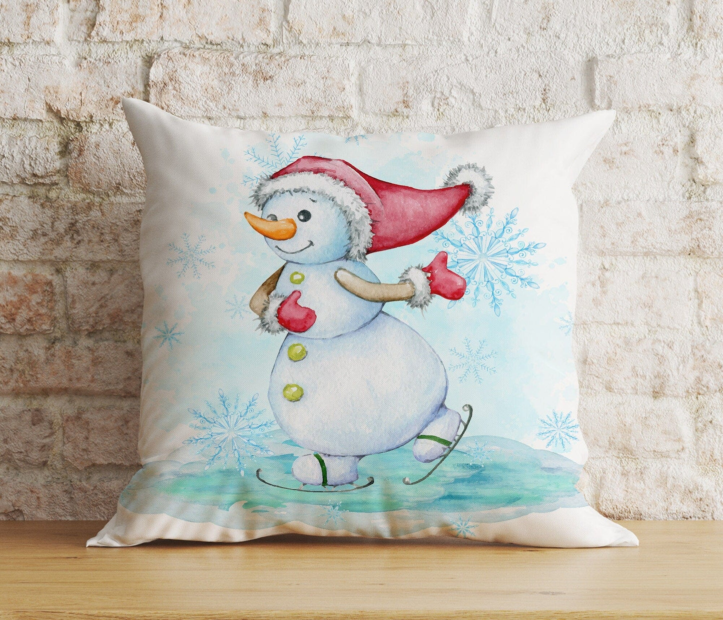 Onay 3 / 12 x 12 inch (30 x 30 cm) Double Side Christmas Snowman Festive Top Hat Winter Decor Cushion Cover