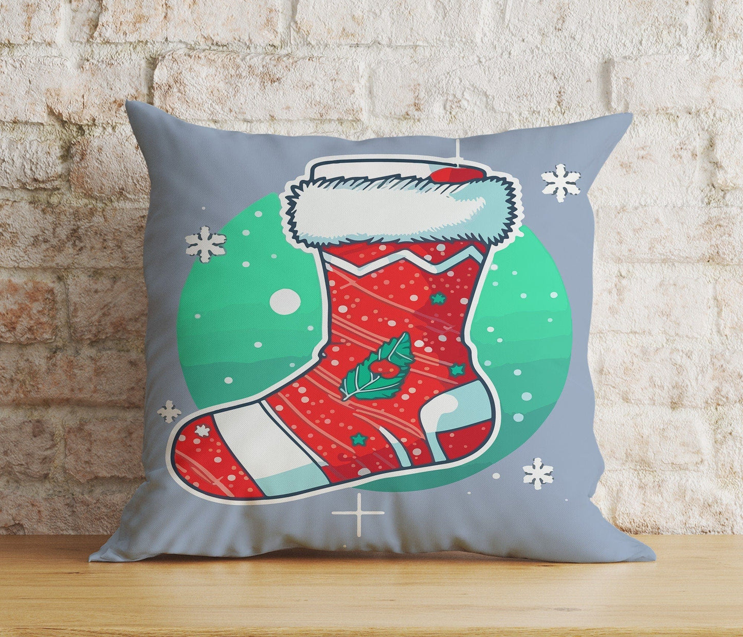 Onay 7 / 12 x 12 inch (30 x 30 cm) Double Side Christmas Stockings Xmas Hanging Stockings Cushion Cover