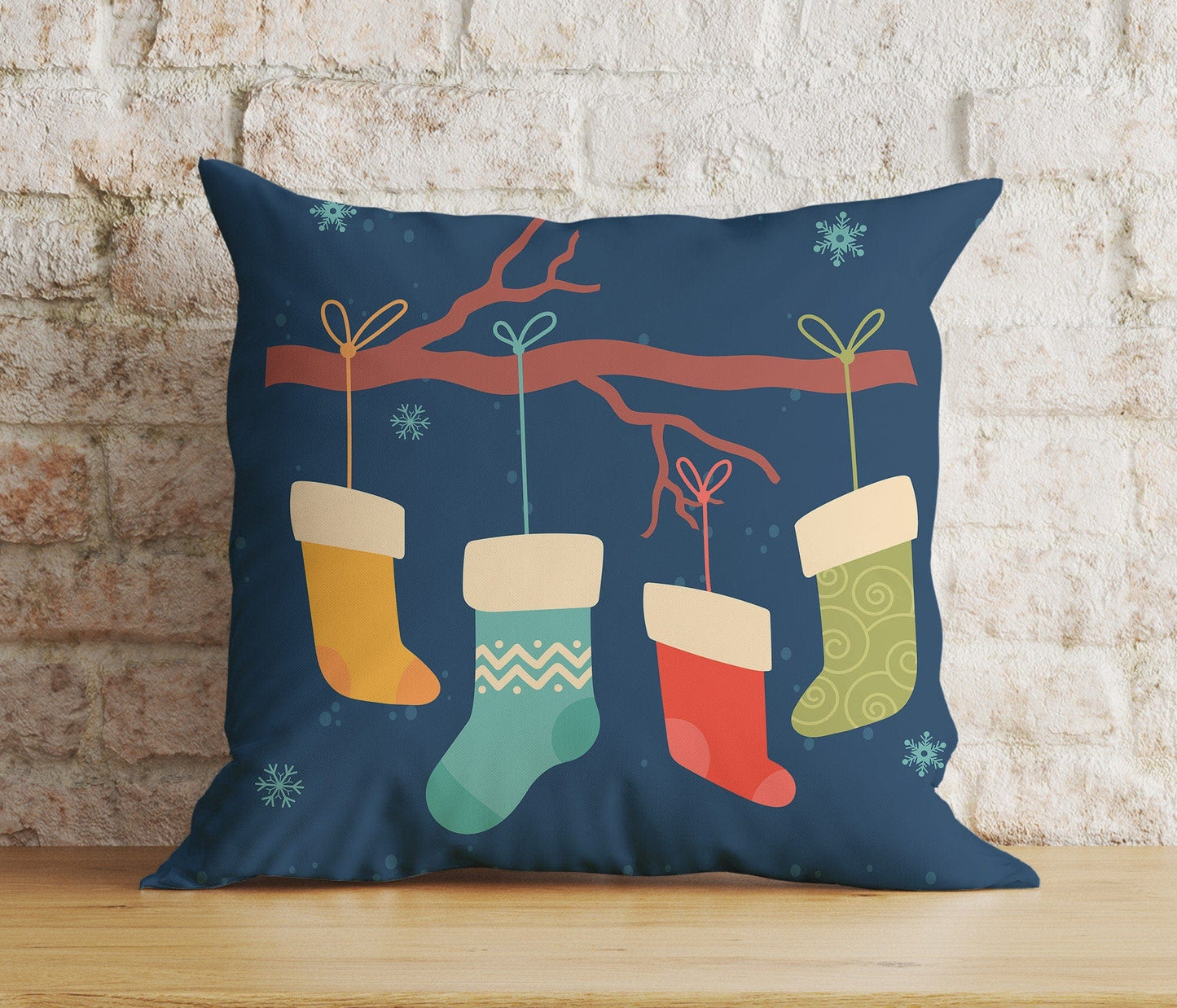 Onay 2 / 12 x 12 inch (30 x 30 cm) Double Side Christmas Stockings Xmas Hanging Stockings Cushion Cover