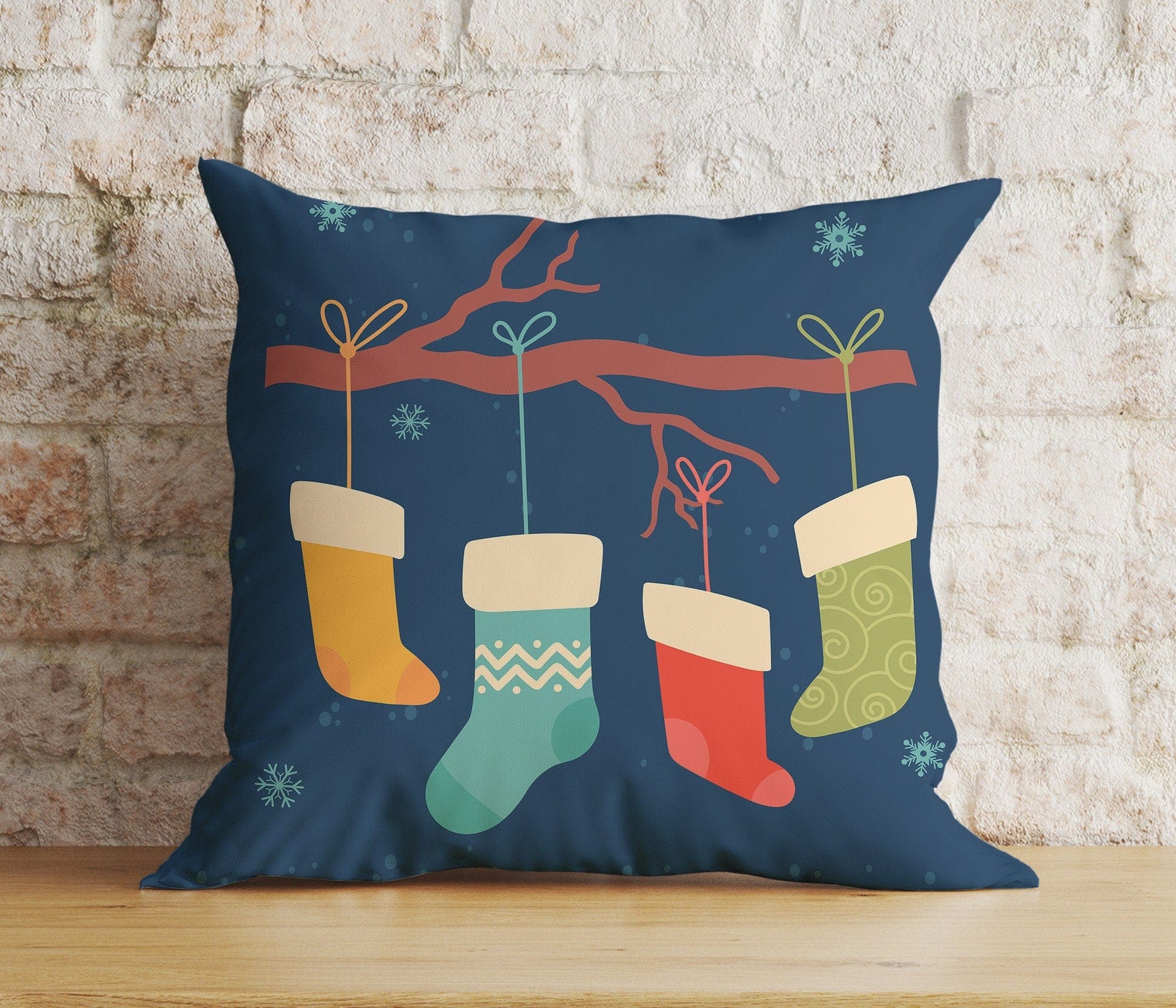 Onay 2 / 12 x 12 inch (30 x 30 cm) Double Side Christmas Stockings Xmas Hanging Stockings Cushion Cover