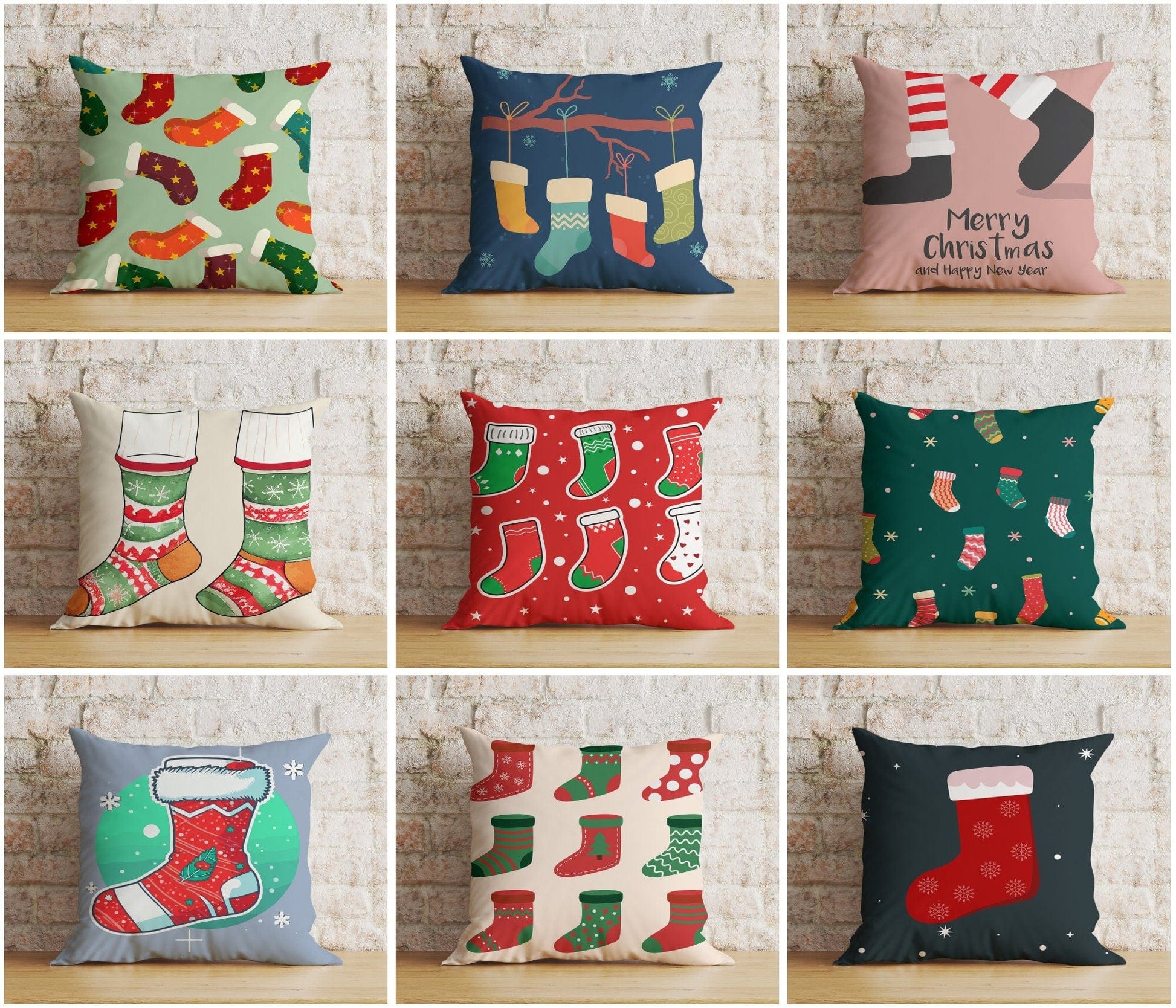 Onay Christmas Stockings Xmas Hanging Stockings Cushion Cover