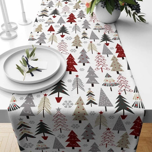 Onay 1 / 12 x 46 inch (30 x 120 cm) Christmas Tree Winter Pine Tree Xmas Gift Table Runner