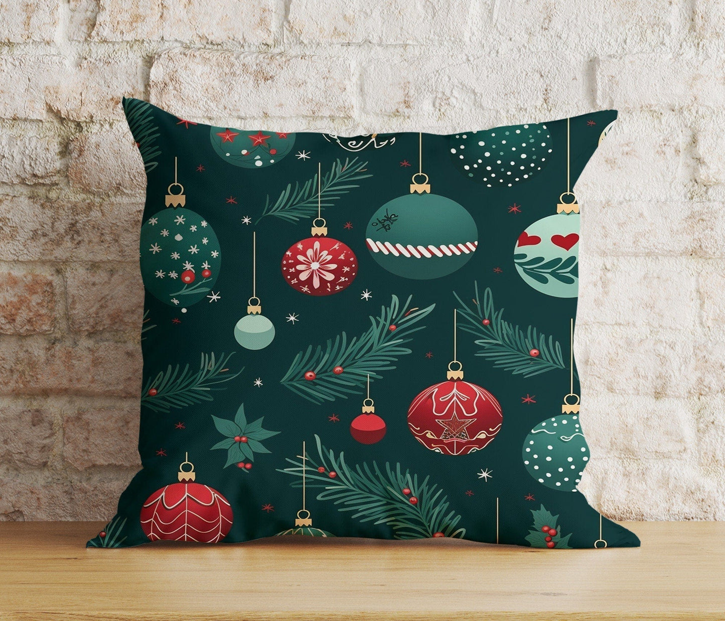 Onay 8 / 12 x 12 inch (30 x 30 cm) Double Side Christmas Whimsical Festive Winter Decor Cushion Cover