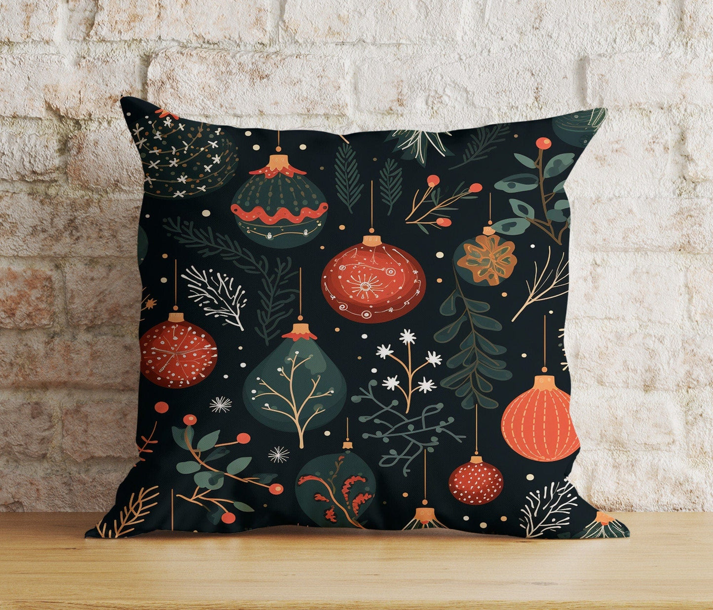 Onay 7 / 12 x 12 inch (30 x 30 cm) Double Side Christmas Whimsical Festive Winter Decor Cushion Cover