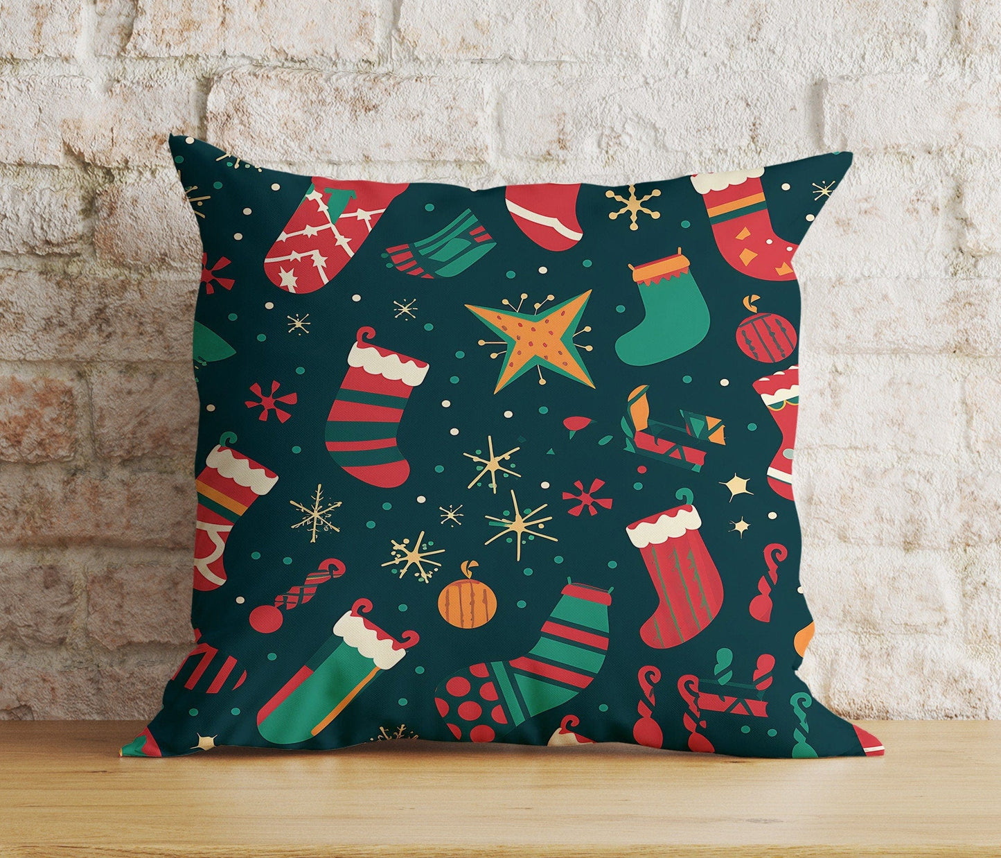 Onay 5 / 12 x 12 inch (30 x 30 cm) Double Side Christmas Whimsical Festive Winter Decor Cushion Cover