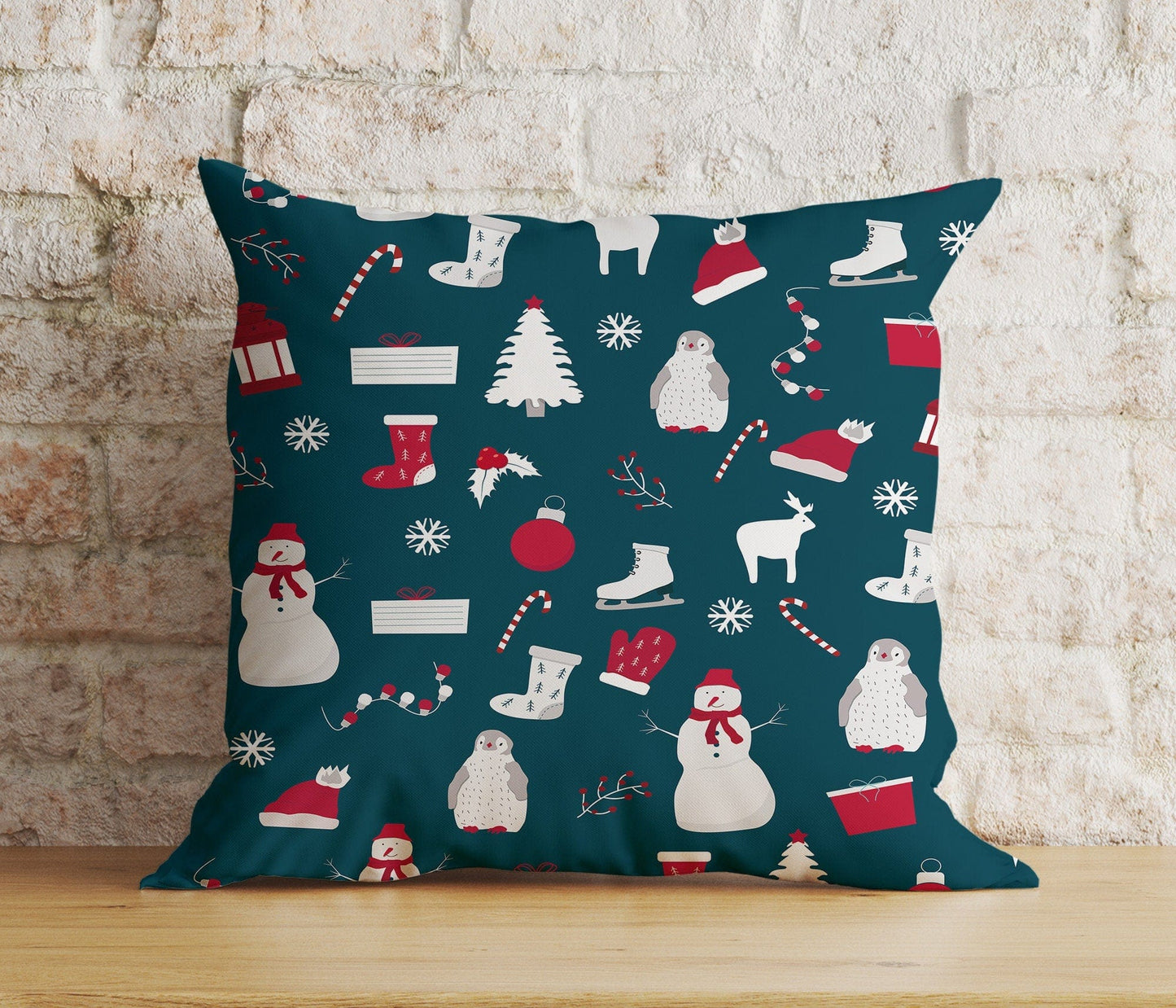 Onay 2 / 12 x 12 inch (30 x 30 cm) Double Side Christmas Whimsical Festive Winter Decor Cushion Cover