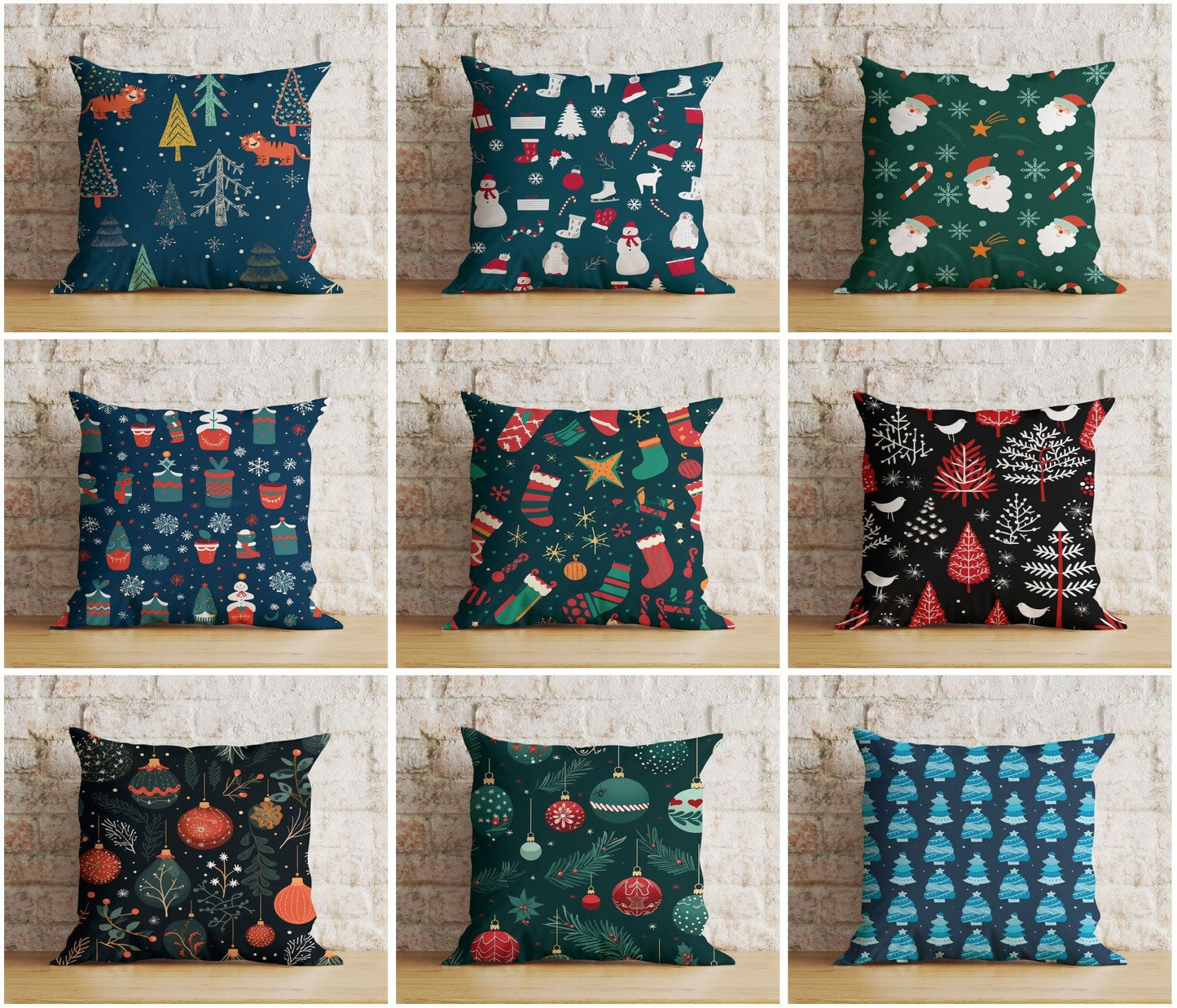 Onay Christmas Whimsical Festive Winter Decor Cushion Cover