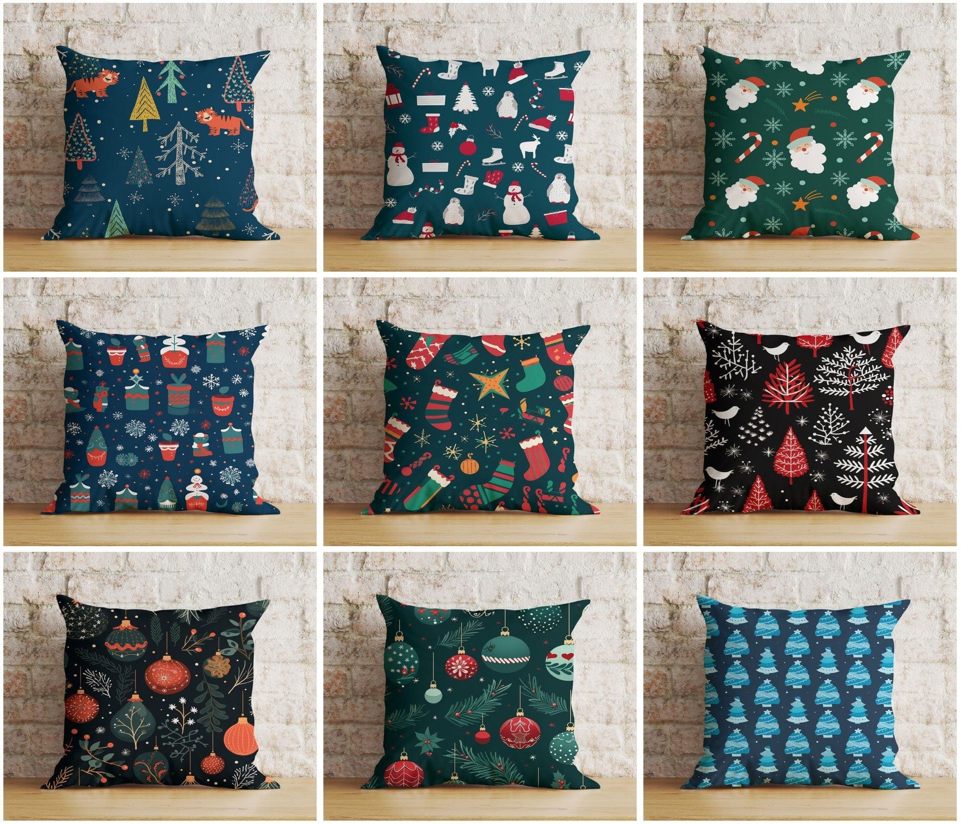 Onay Christmas Whimsical Festive Winter Decor Cushion Cover