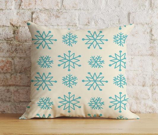 Onay 1 / 12 x 12 inch (30 x 30 cm) Double Side Christmas Winter Snowflake Pillow Covers Xmas Charming Snowflake Cushion Covers