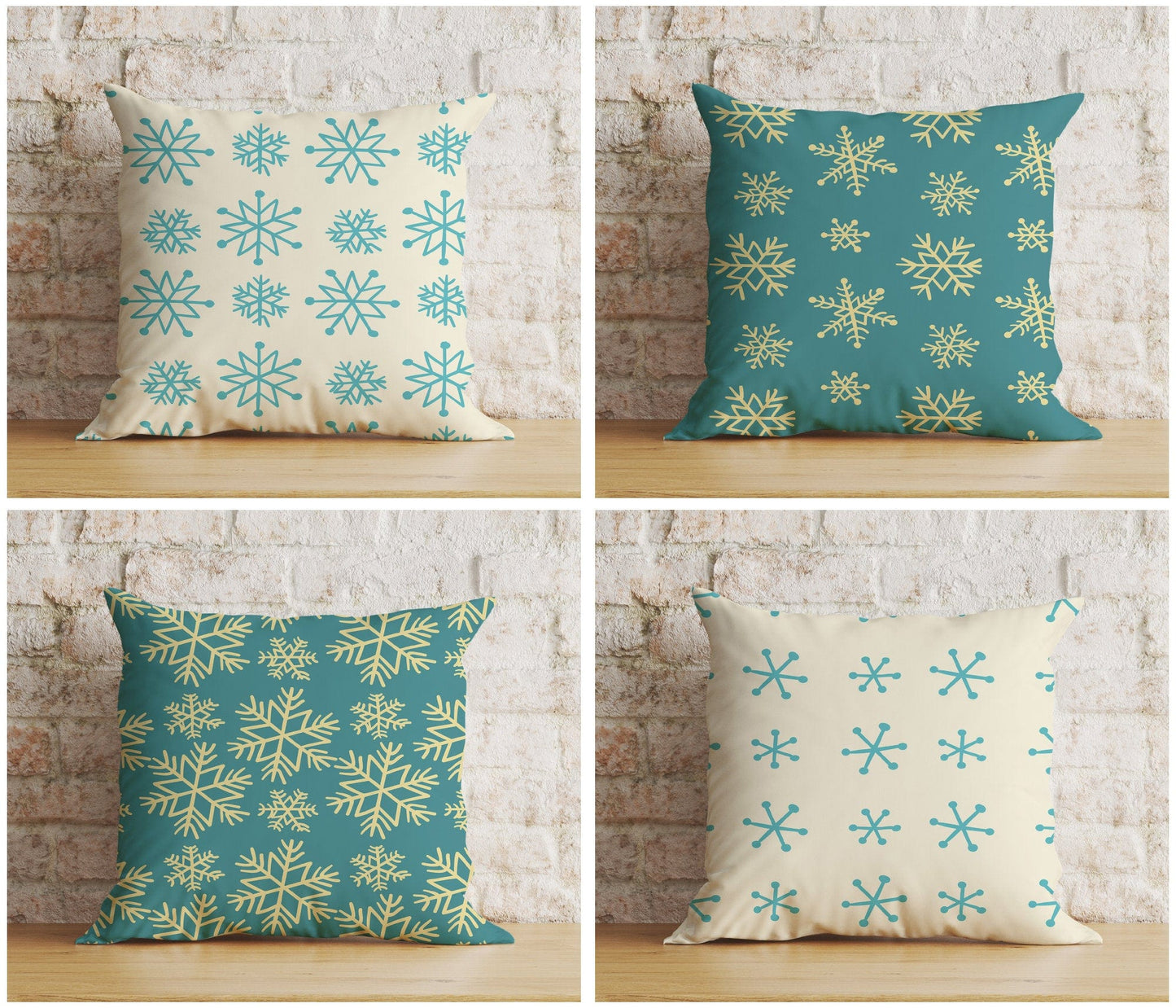 Onay Christmas Winter Snowflake Pillow Covers Xmas Charming Snowflake Cushion Covers