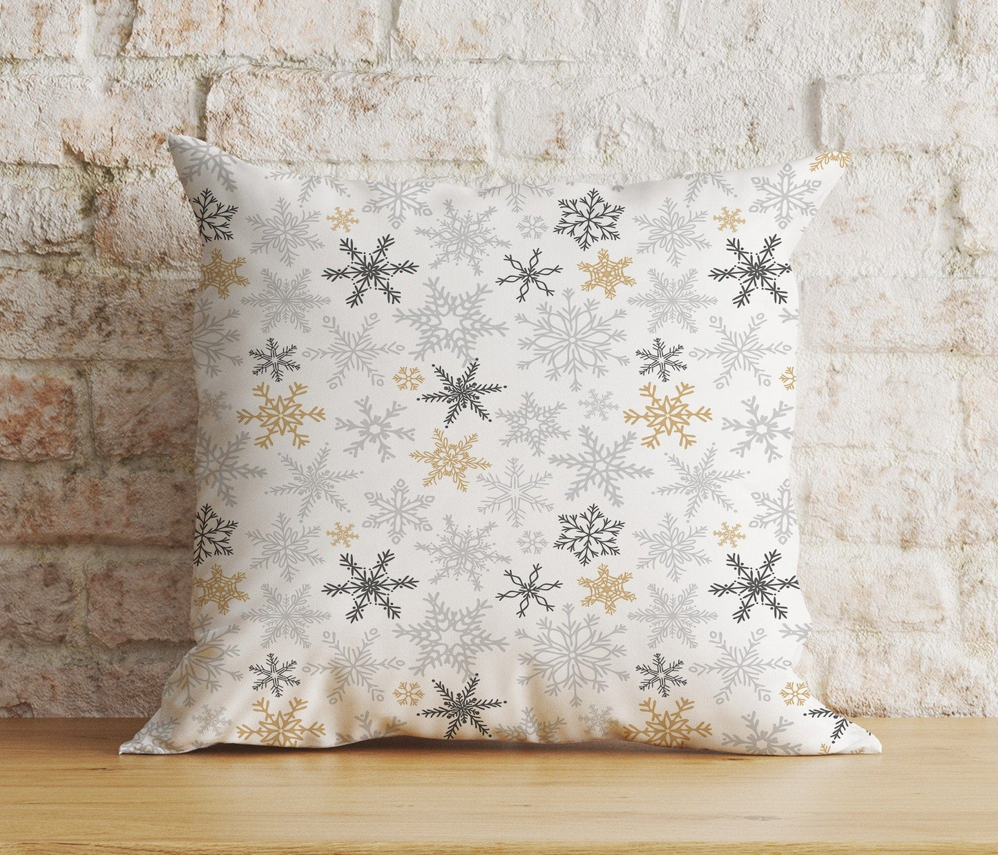 Onay 9 / 12 x 12 inch (30 x 30 cm) Double Side Chritmas Stylish Snowflake Pattern Print Cushion Covers