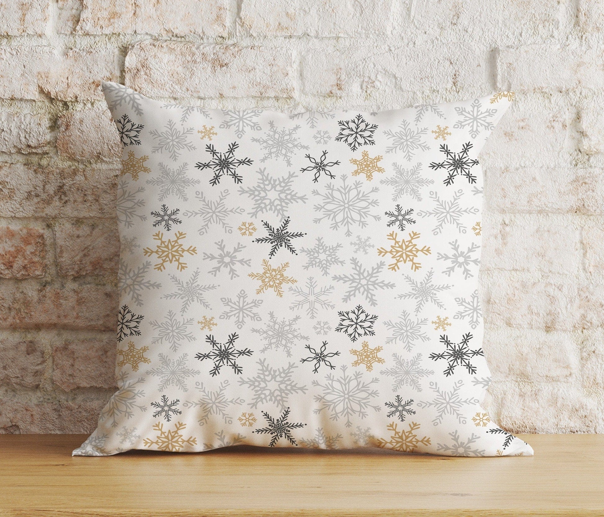 Onay 9 / 12 x 12 inch (30 x 30 cm) Double Side Chritmas Stylish Snowflake Pattern Print Cushion Covers