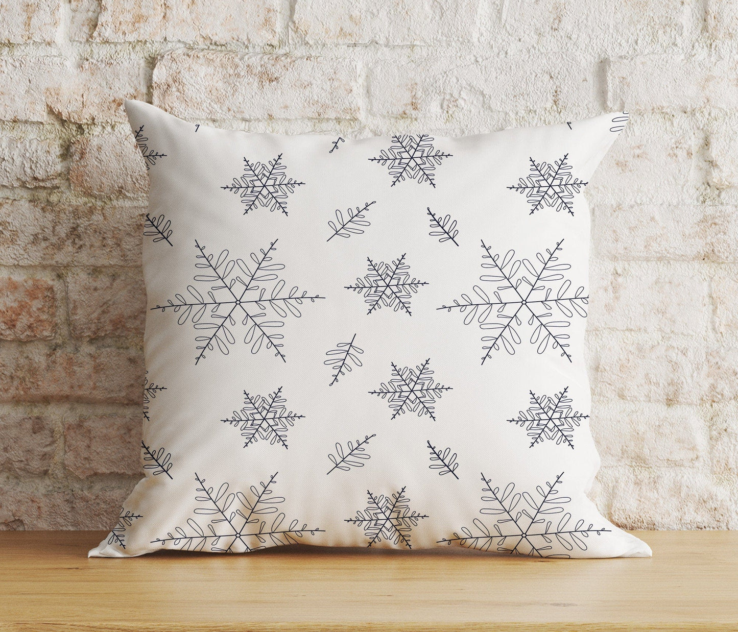 Onay 8 / 12 x 12 inch (30 x 30 cm) Double Side Chritmas Stylish Snowflake Pattern Print Cushion Covers