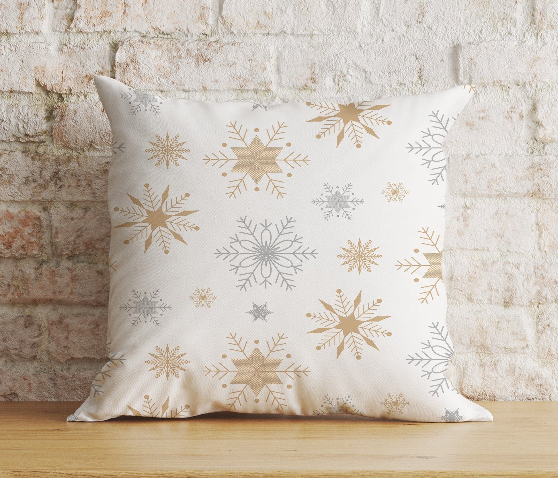 Onay 4 / 12 x 12 inch (30 x 30 cm) Double Side Chritmas Stylish Snowflake Pattern Print Cushion Covers
