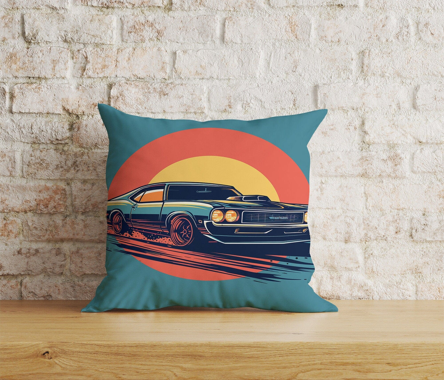 Onay Home Textile Cushion Covers 8 / 12 x 12 inch (30 x 30 cm) Double Side Classic Cars Cushion Cover Retro Car Throw Cushions
