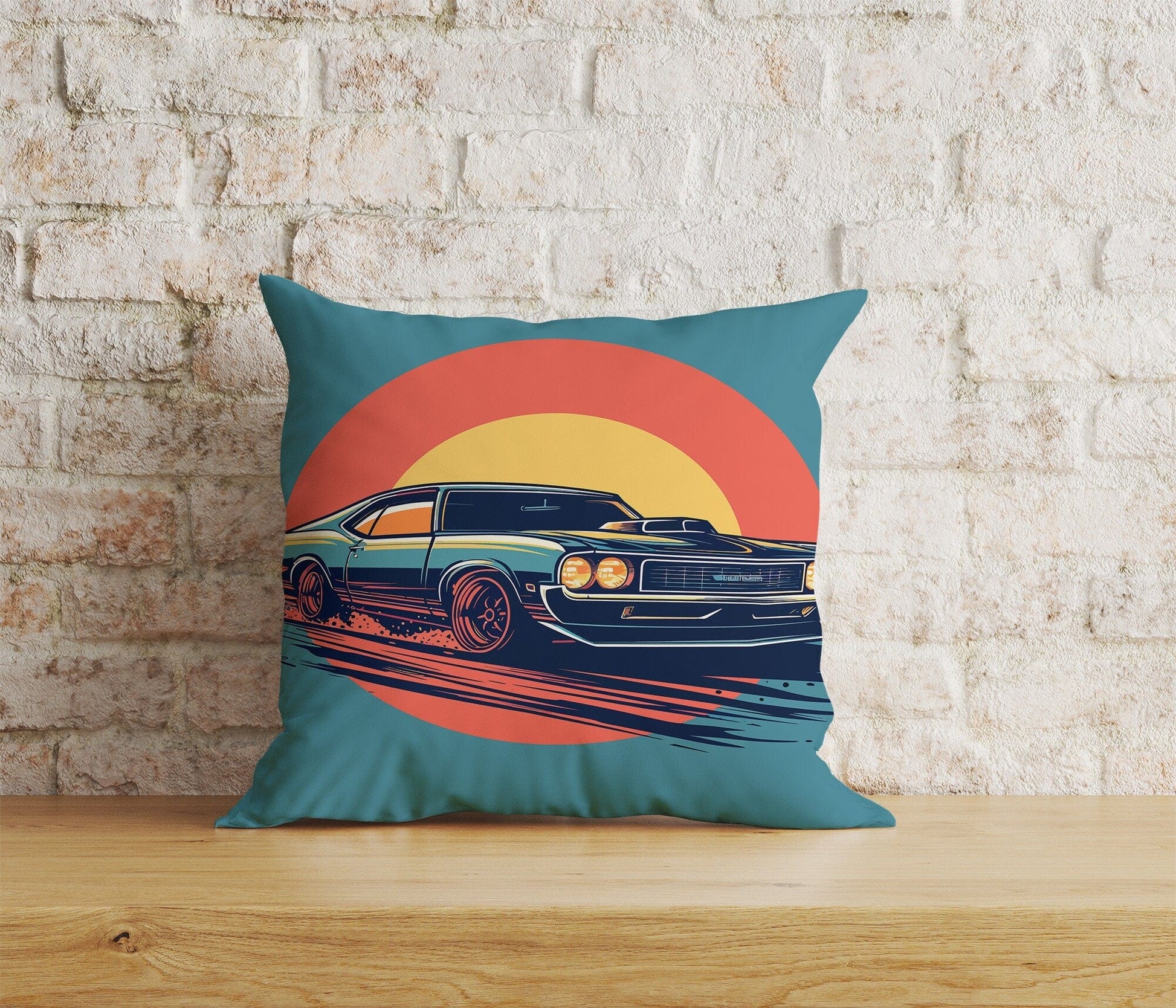 Onay Home Textile Cushion Covers 8 / 12 x 12 inch (30 x 30 cm) Double Side Classic Cars Cushion Cover Retro Car Throw Cushions
