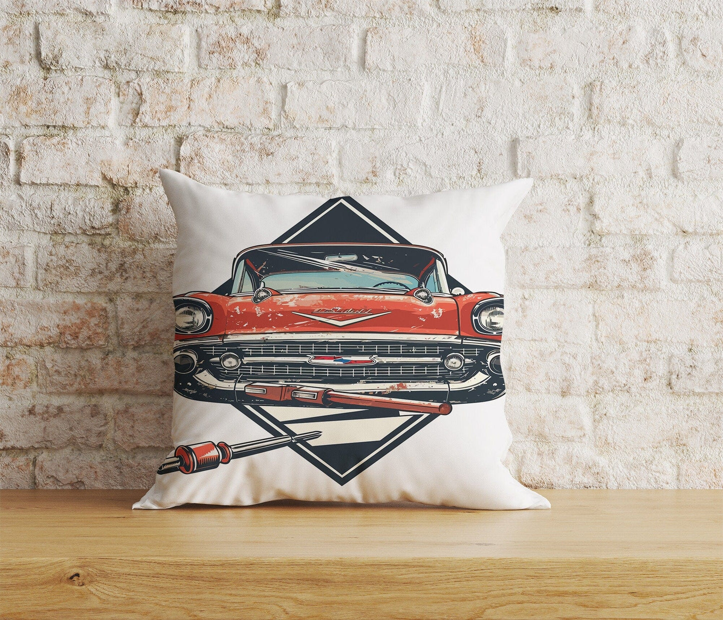Onay Home Textile Cushion Covers 6 / 12 x 12 inch (30 x 30 cm) Double Side Classic Cars Cushion Cover Retro Car Throw Cushions