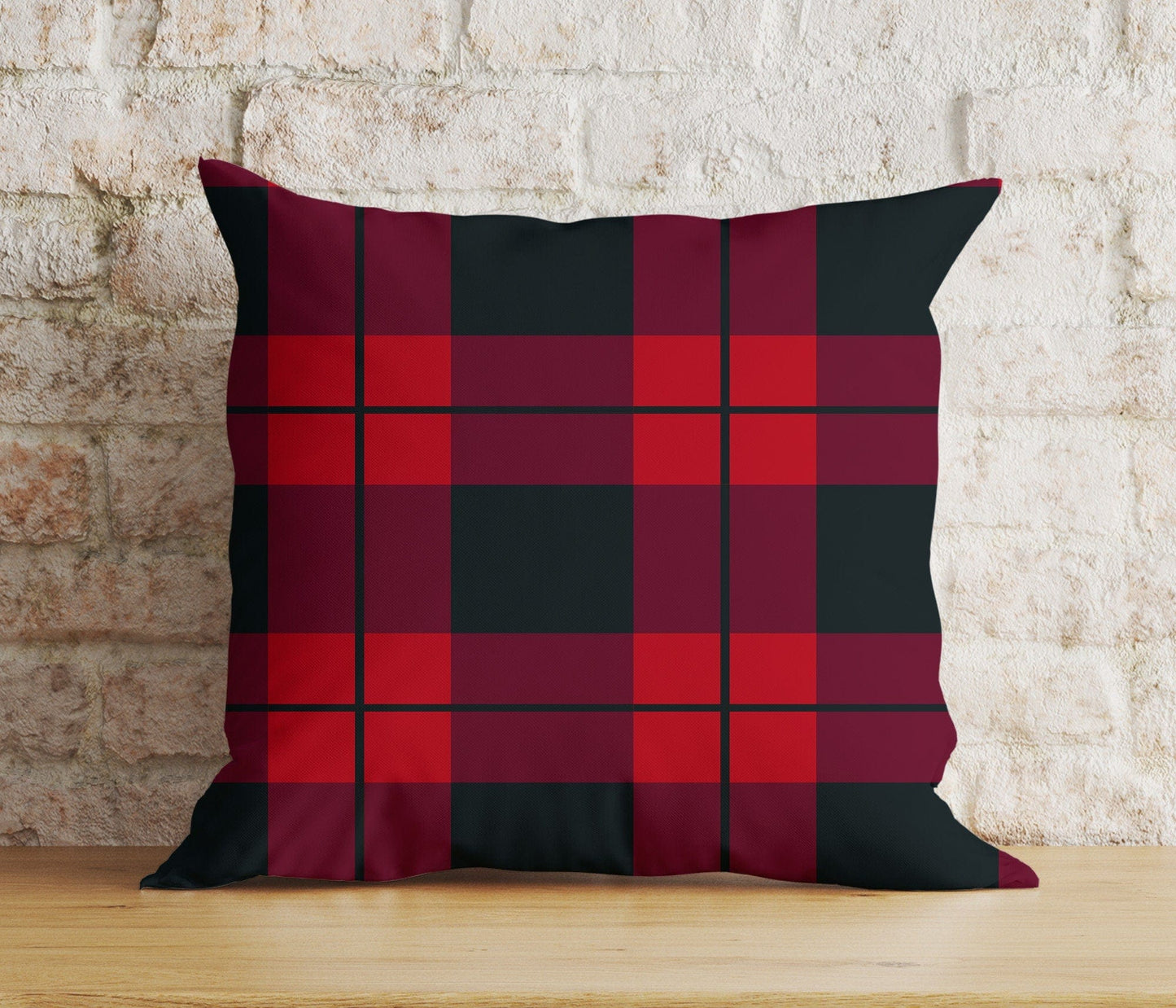 Onay 4 / 12 x 12 inch (30 x 30 cm) Double Side Classic Red and Yellow Plaid Pillow Covers Vibrant Tartan Cushion Covers