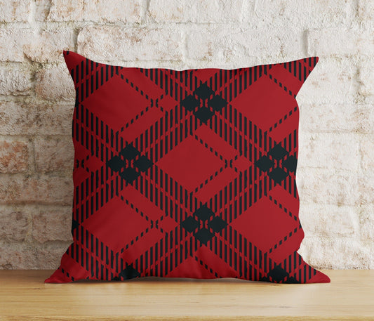 Onay 1 / 12 x 12 inch (30 x 30 cm) Double Side Classic Red and Yellow Plaid Pillow Covers Vibrant Tartan Cushion Covers