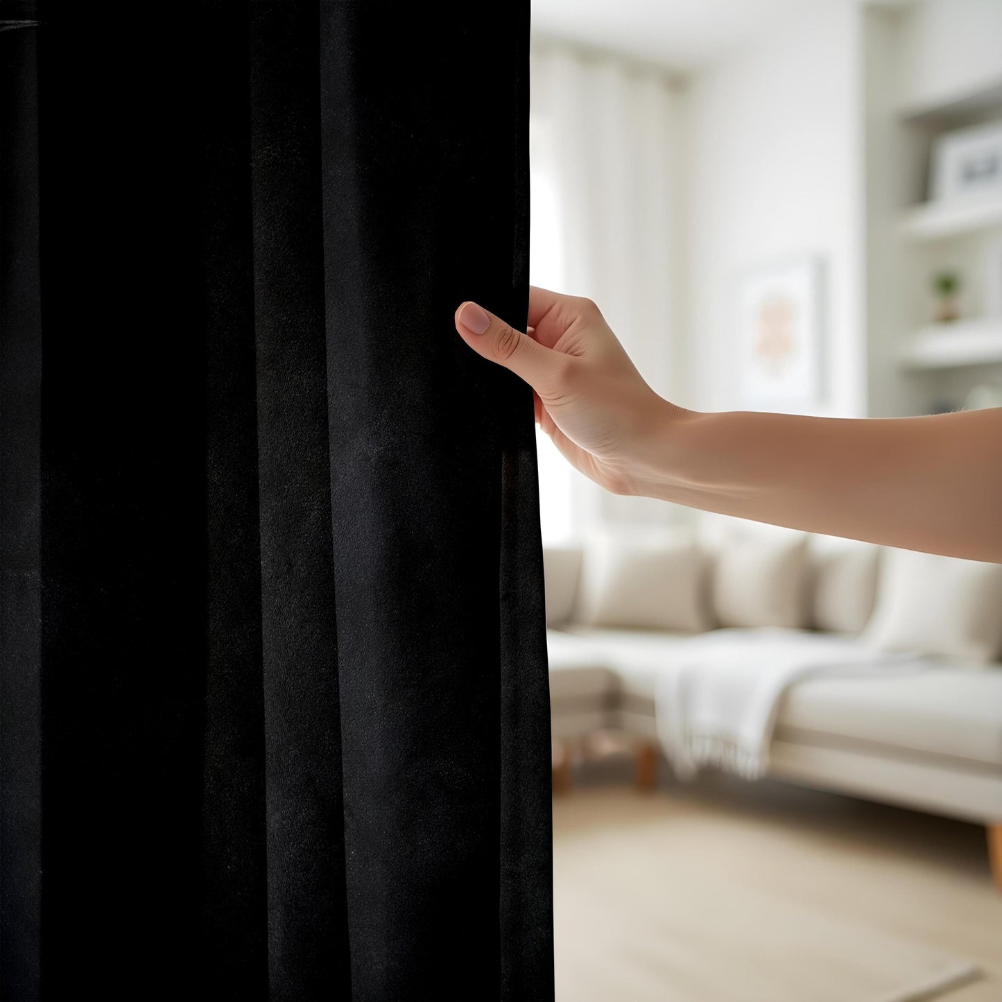 Onay Classic Solid Black Curtains Chic and Timeless Window Drapes