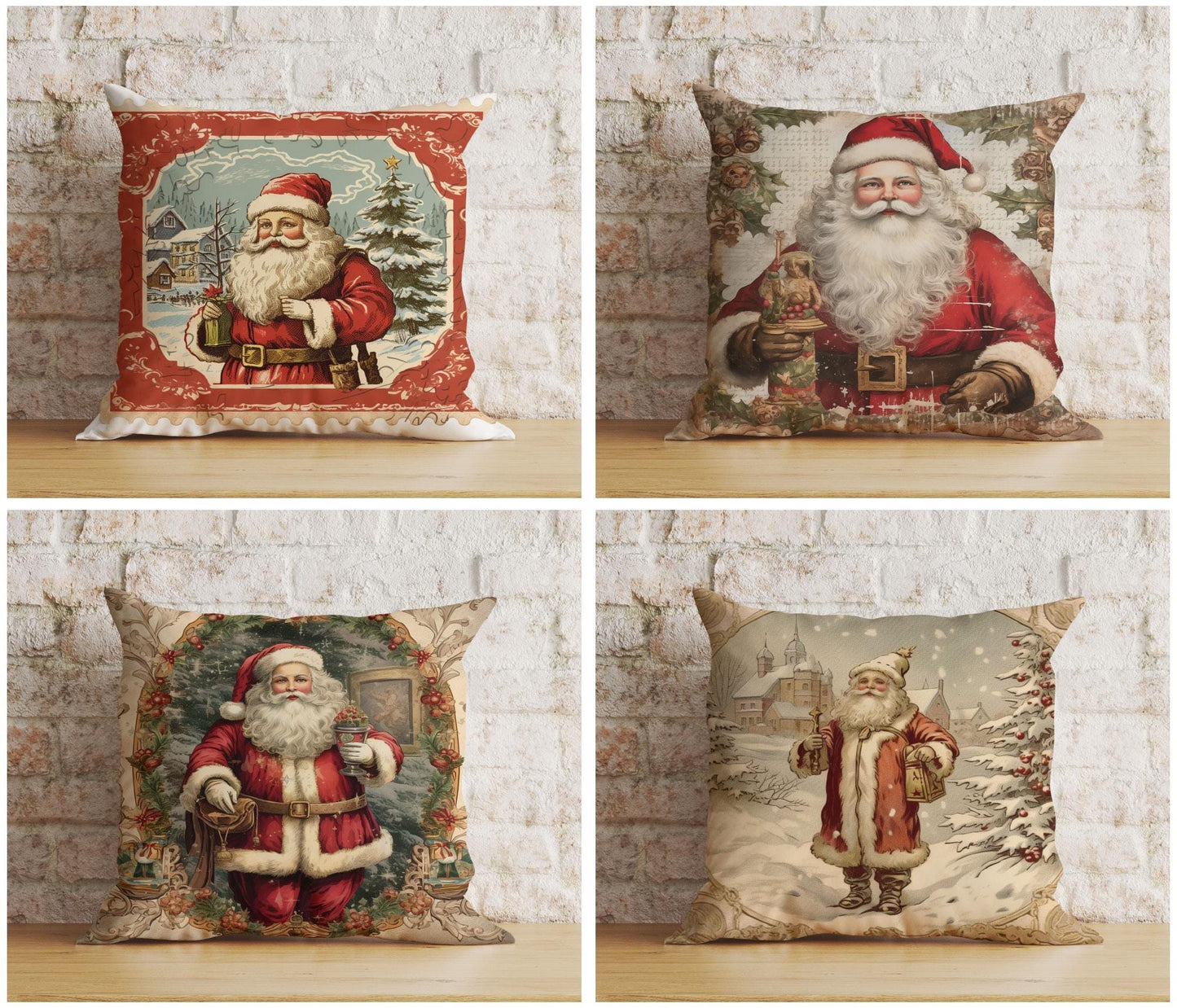 Onay Classic Traditional Santa Christmas Timeless Cushion Covers