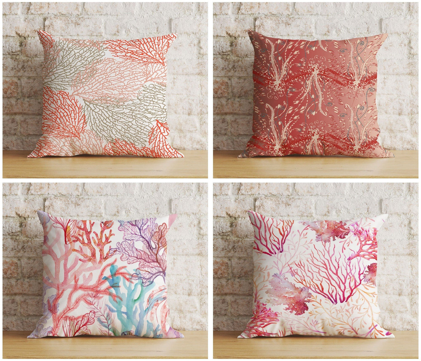Onay Cushion Covers Coastal Marine Pillow Cover Coral Bedroom Cushion Cover