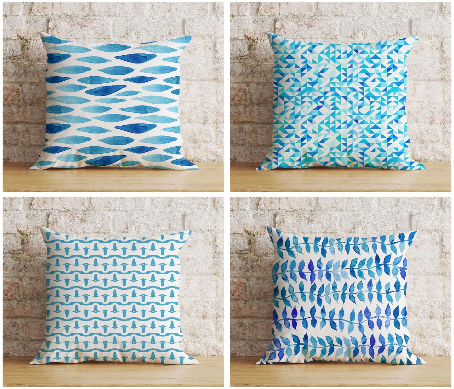 Onay Cushion Covers Coastal Nautical Sea Blue Pillow Cover Marine Living Room Cushion Cover
