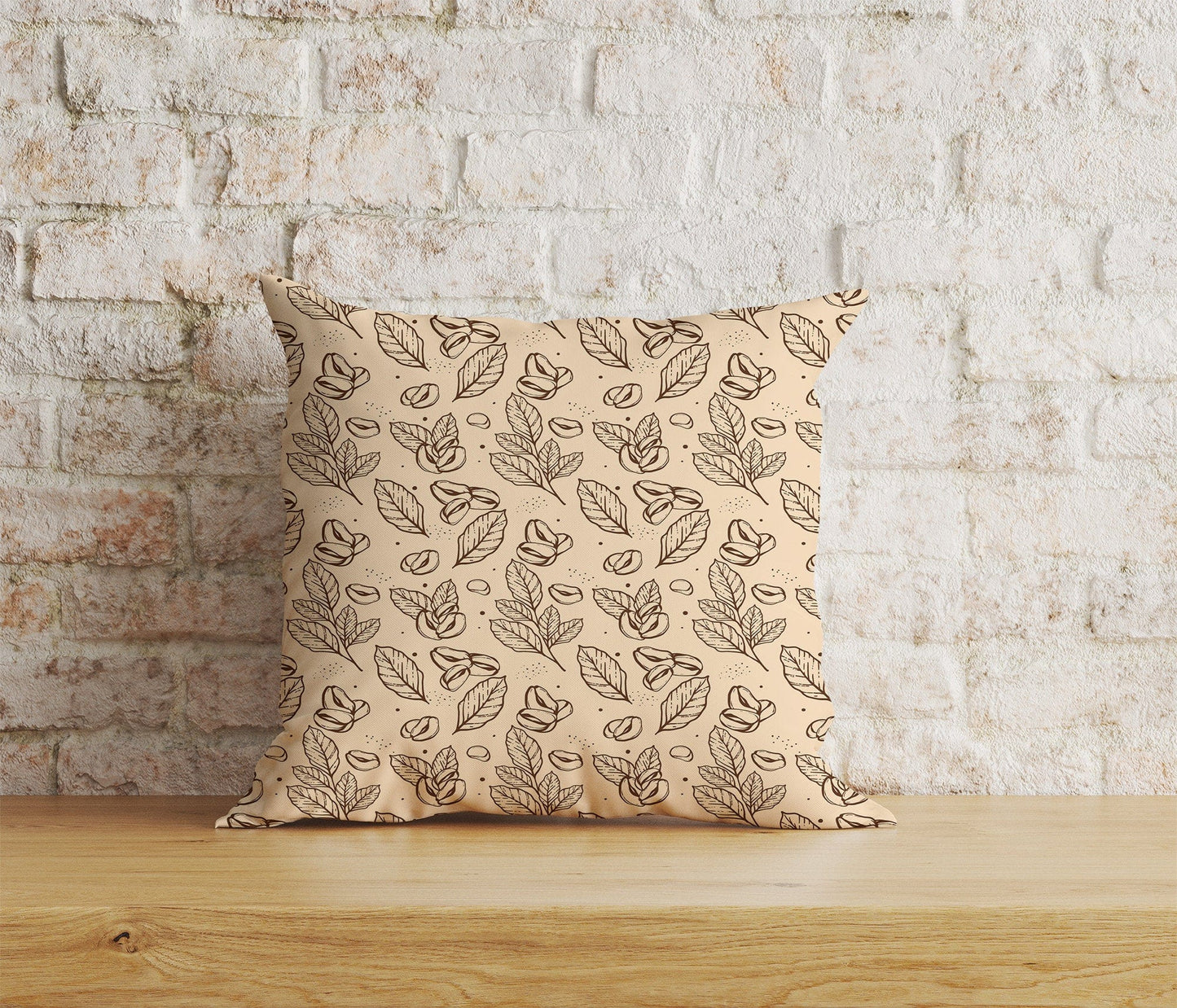 Onay Home Textile Cushion Covers 6 / 12 x 12 inch (30 x 30 cm) Double Side Coffe Bean Square Cushion Covers Cup of Coffee Pillow Cover