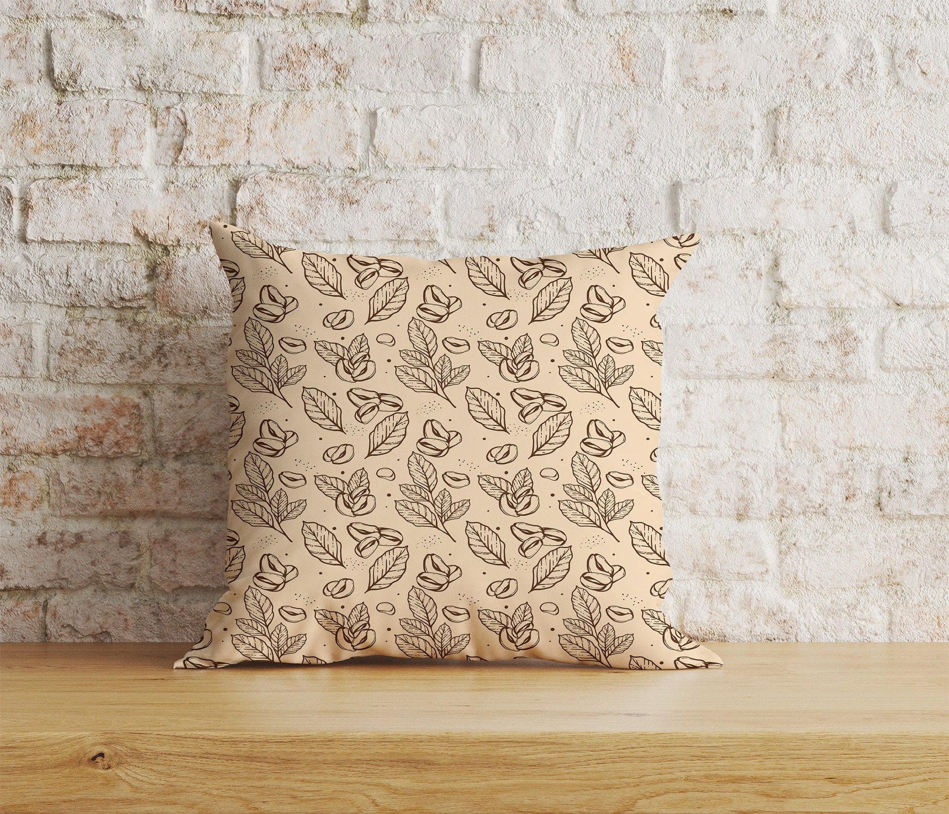 Onay Home Textile Cushion Covers 6 / 12 x 12 inch (30 x 30 cm) Double Side Coffe Bean Square Cushion Covers Cup of Coffee Pillow Cover