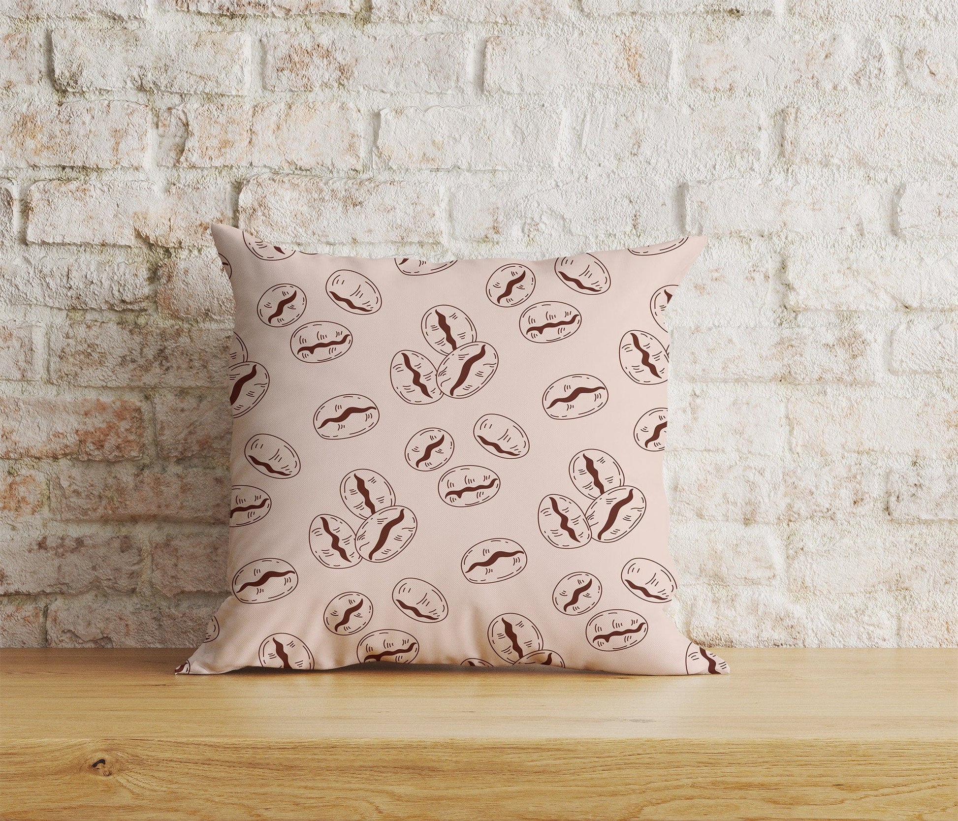 Onay Home Textile Cushion Covers 3 / 12 x 12 inch (30 x 30 cm) Double Side Coffe Bean Square Cushion Covers Cup of Coffee Pillow Cover