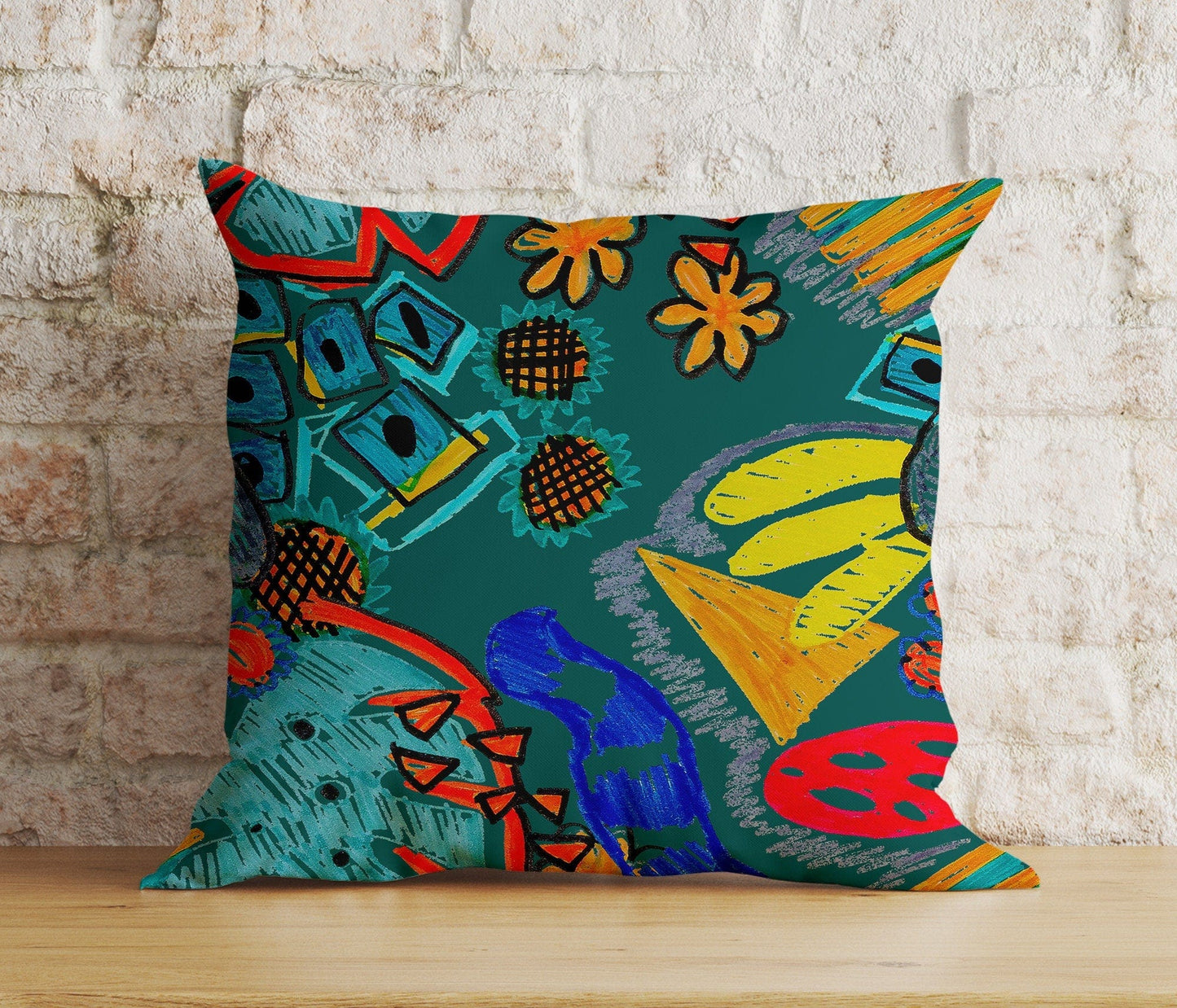 Onay 9 / 12 x 12 inch (30 x 30 cm) Double Side Colorful Abstract Cushion Cover Retro Style Pillow Cover