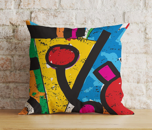 Onay 1 / 12 x 12 inch (30 x 30 cm) Double Side Colorful Abstract Cushion Cover Retro Style Pillow Cover
