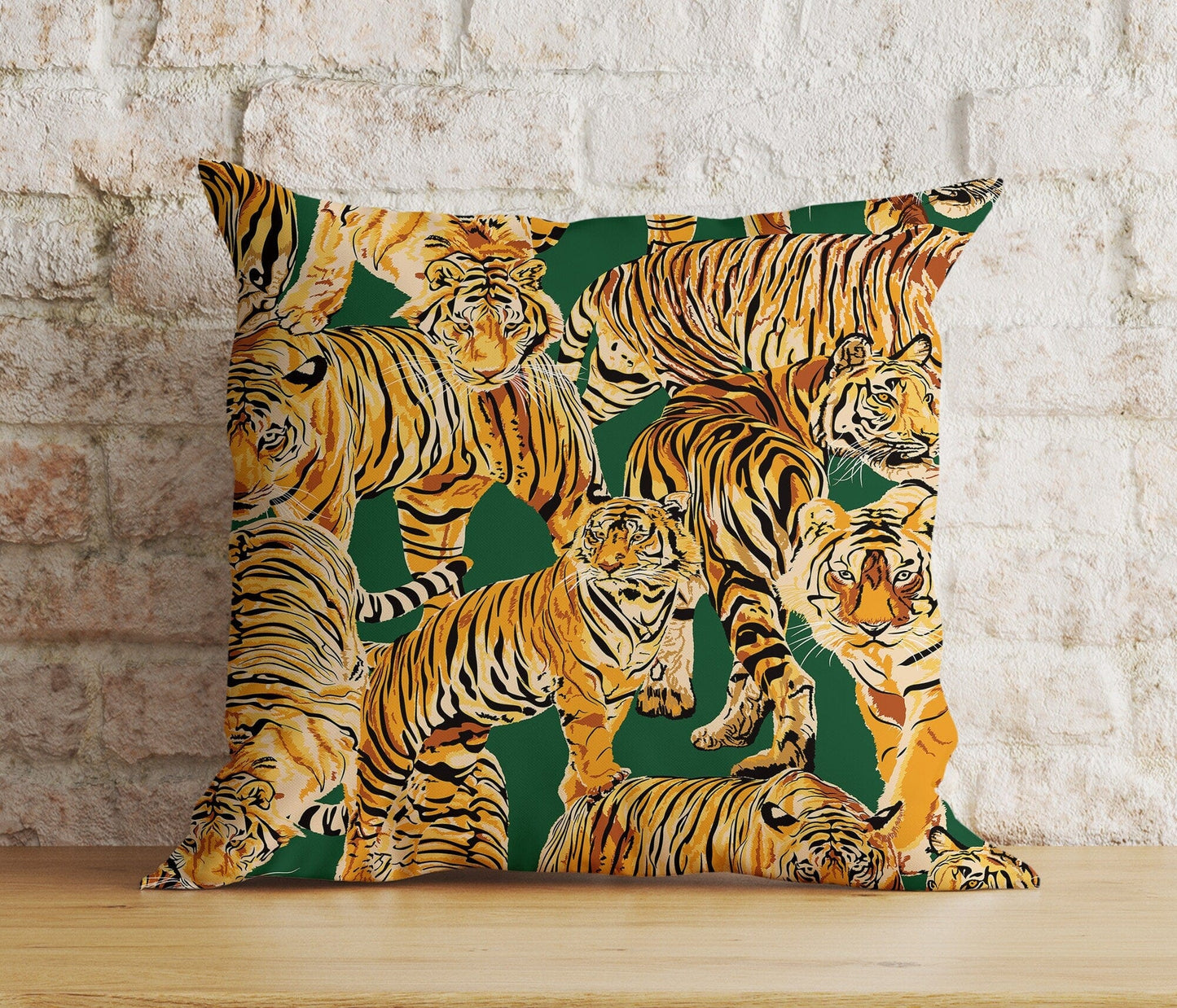Onay Cushion Covers 5 / 12 x 12 inch (30 x 30 cm) Double Side Colorful Animal & Flowers Cushion Cover Tiger Leopard Throw Pillow Cover