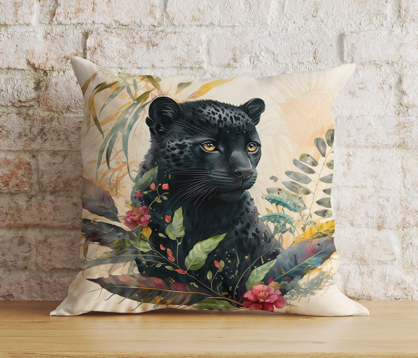 Onay Cushion Covers 3 / 12 x 12 inch (30 x 30 cm) Double Side Colorful Animal & Flowers Cushion Cover Tiger Leopard Throw Pillow Cover