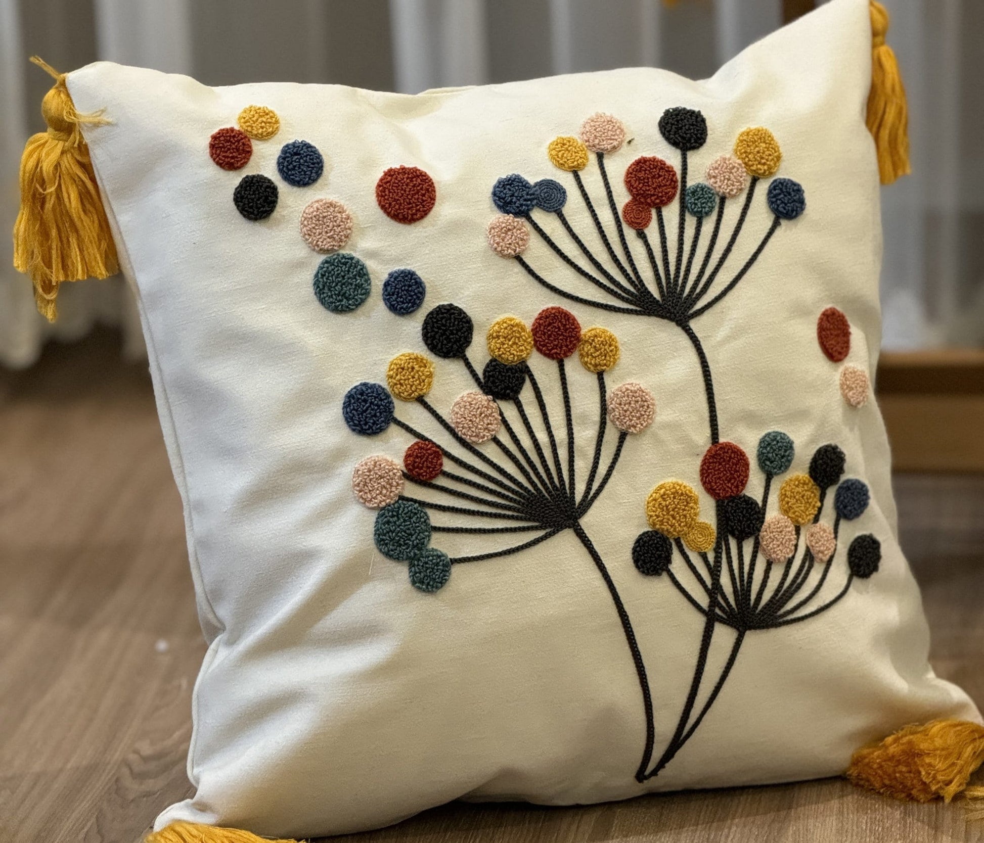 Onay Home Textile Punch Needle Cushion Cover Colorful Balloons Punch Needle Pillow Covers UK