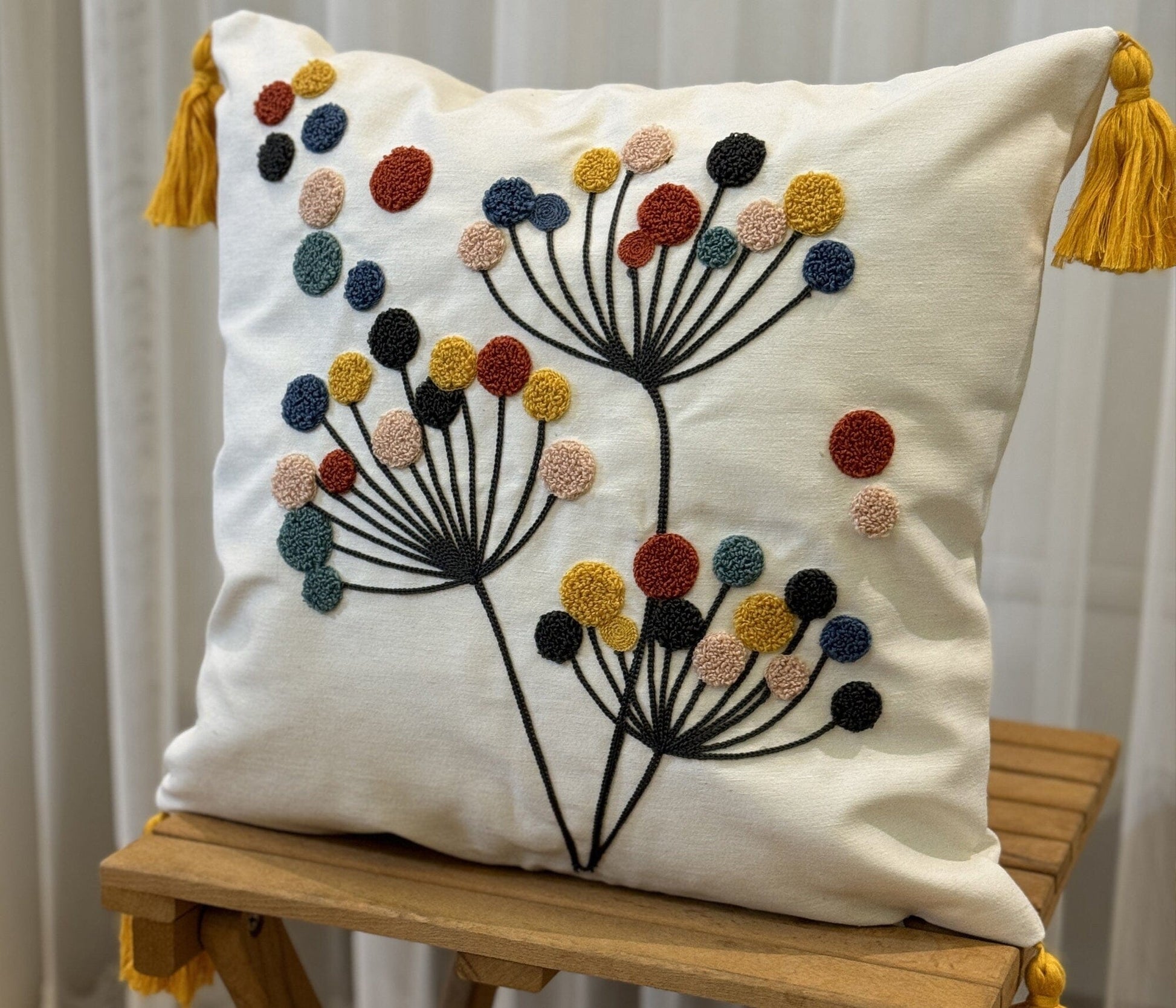Onay Home Textile Punch Needle Cushion Cover Colorful Balloons Punch Needle Pillow Covers UK