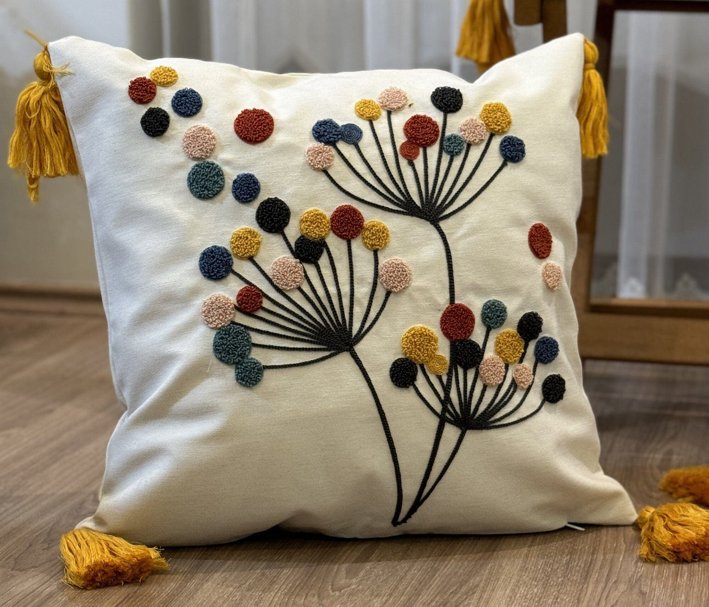 Onay Home Textile Punch Needle Cushion Cover Colorful Balloons Punch Needle Pillow Covers UK