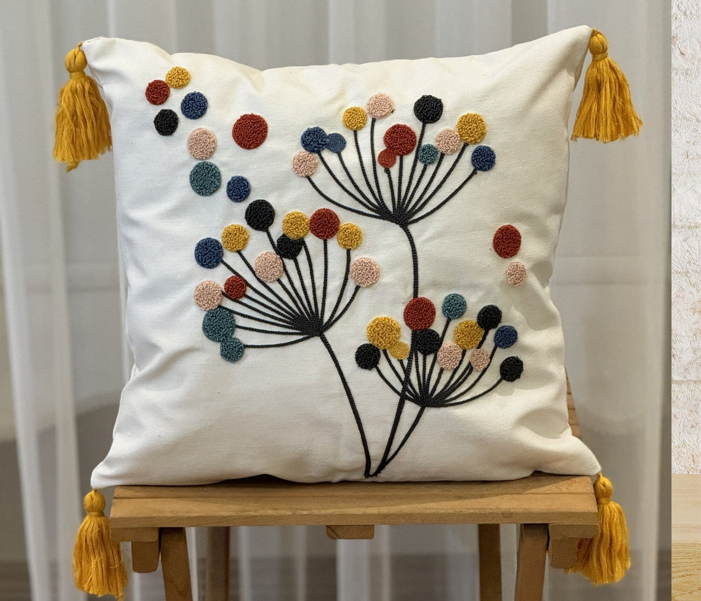 Onay Home Textile Punch Needle Cushion Cover Colorful Balloons Punch Needle Pillow Covers UK