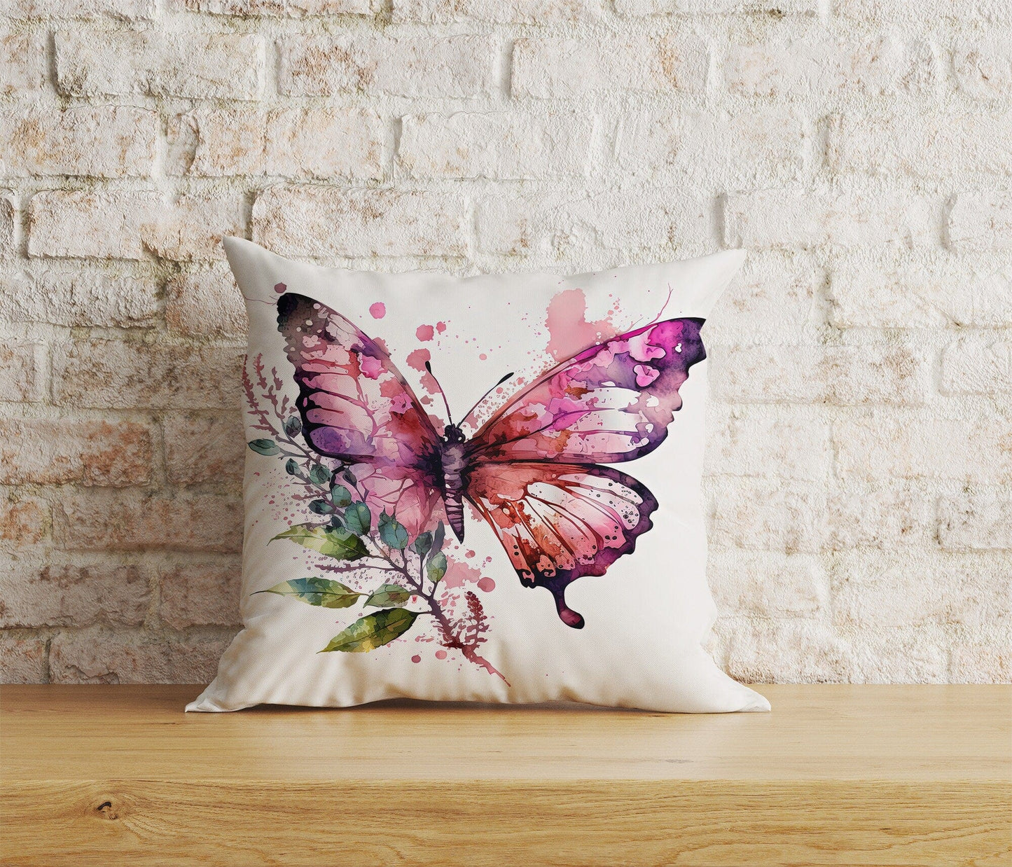 Onay Home Textile Cushion Covers 8 / 12 x 12 inch (30 x 30 cm) Double Side Colorful Butterfly Cushion Cover Blue Pink Purple Pillowcase