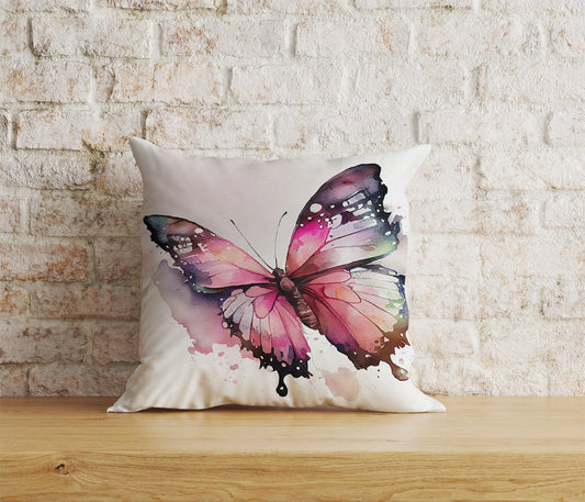 Onay Home Textile Cushion Covers 1 / 12 x 12 inch (30 x 30 cm) Double Side Colorful Butterfly Cushion Cover Blue Pink Purple Pillowcase