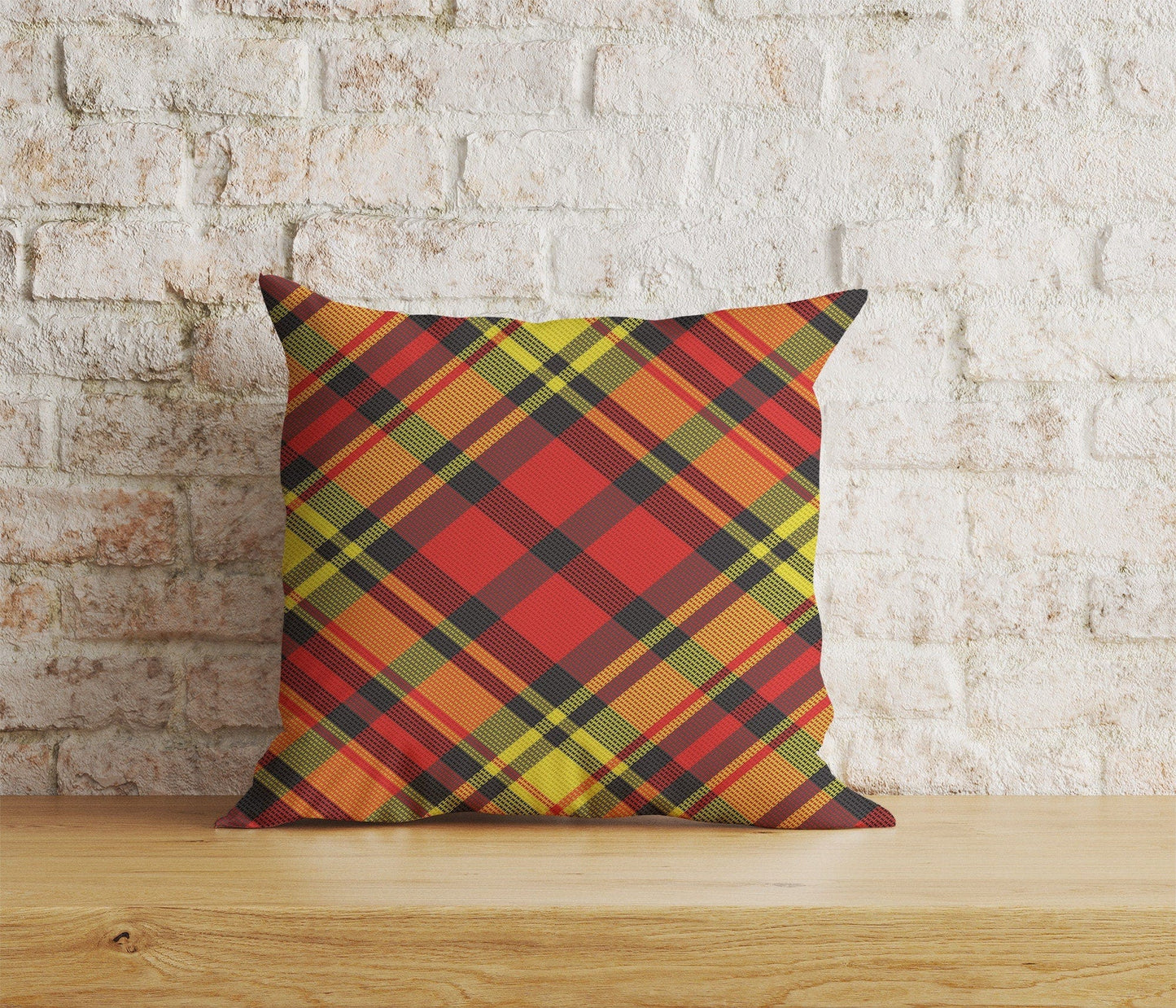 Onay 7 / 12 x 12 inch (30 x 30 cm) Colorful Crossed Striped Checkered Tartan Cushion Covers