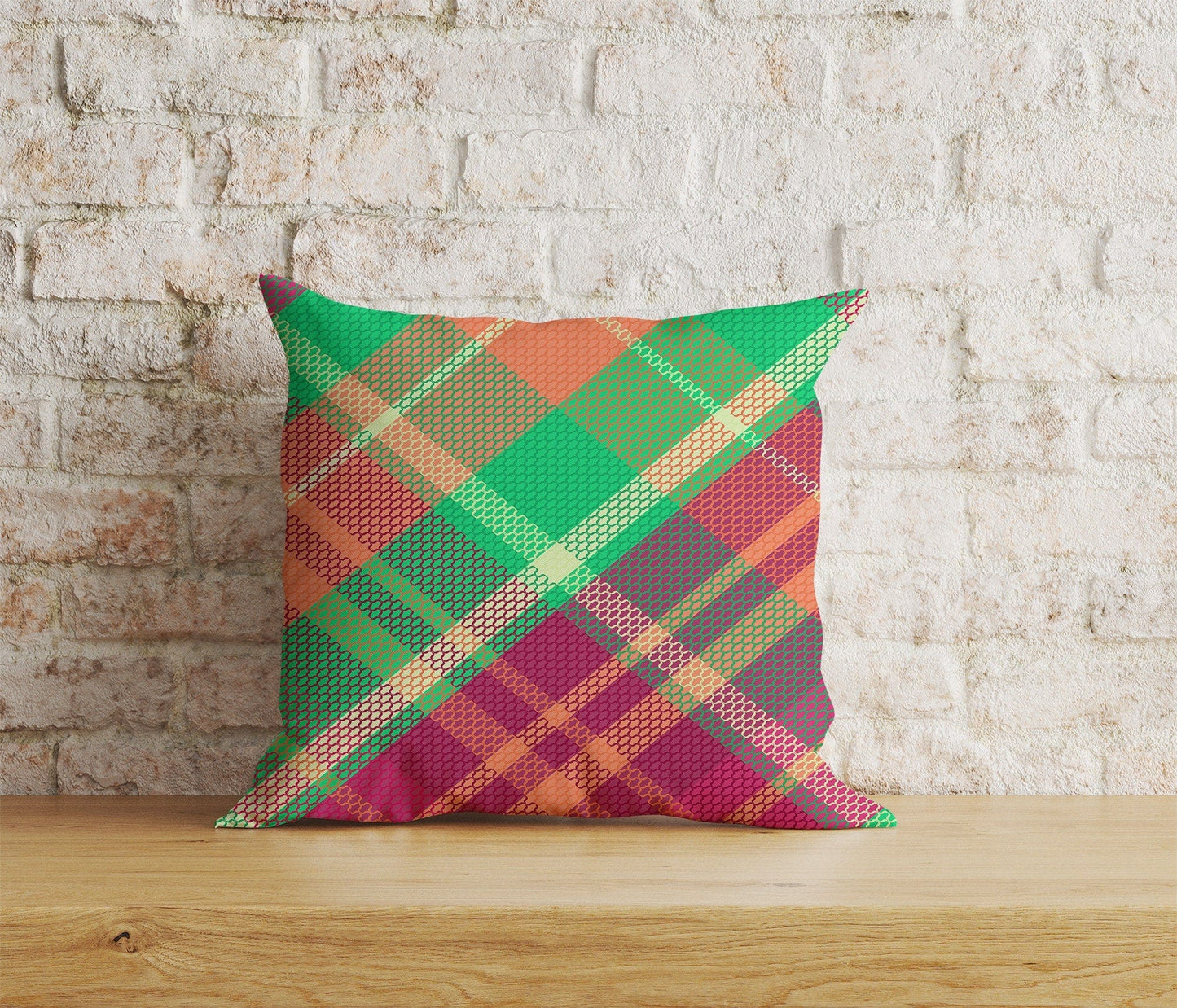 Onay 6 / 12 x 12 inch (30 x 30 cm) Colorful Crossed Striped Checkered Tartan Cushion Covers