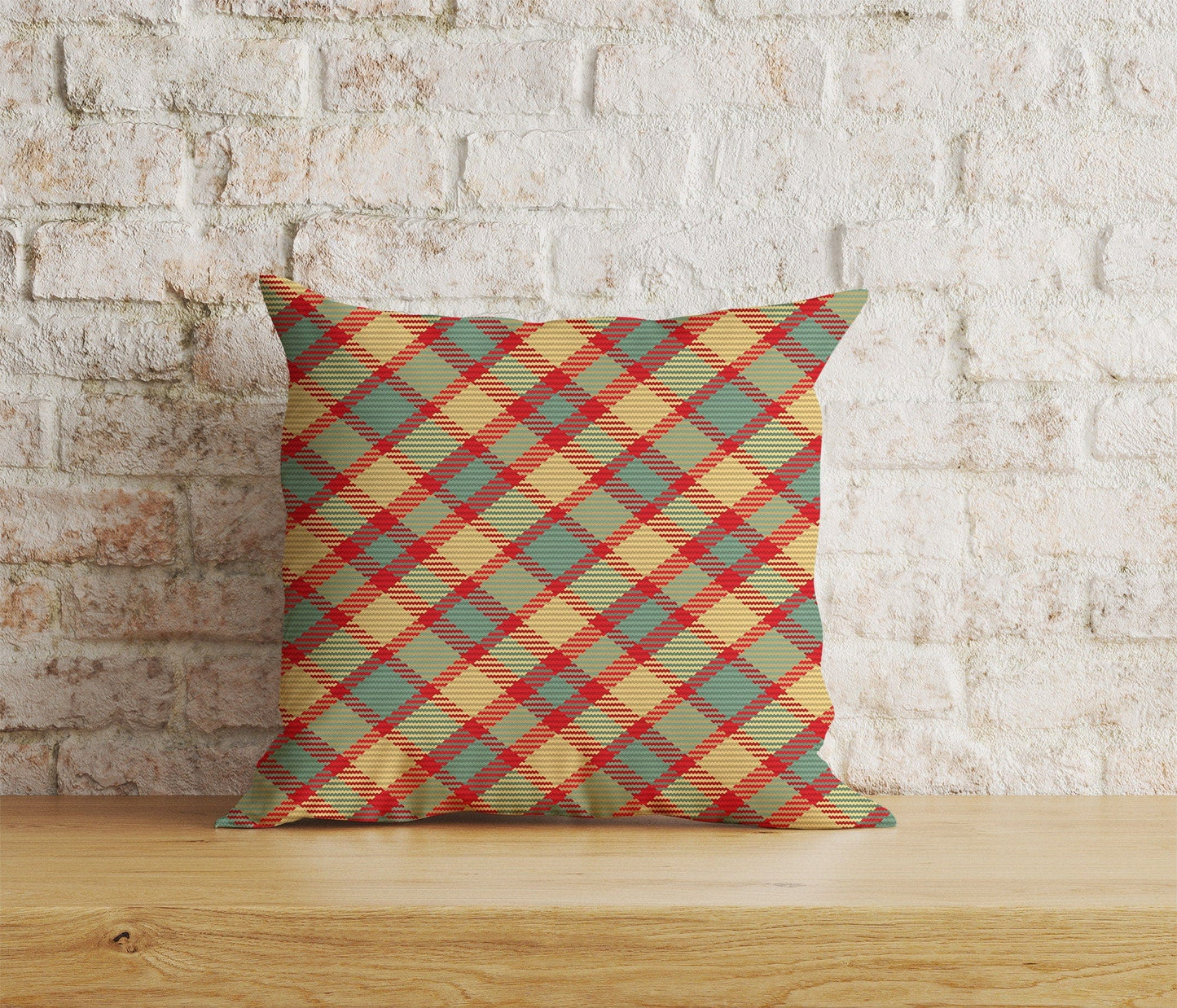 Onay 4 / 12 x 12 inch (30 x 30 cm) Colorful Crossed Striped Checkered Tartan Cushion Covers