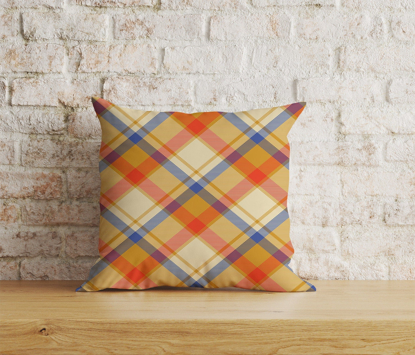 Onay 3 / 12 x 12 inch (30 x 30 cm) Colorful Crossed Striped Checkered Tartan Cushion Covers
